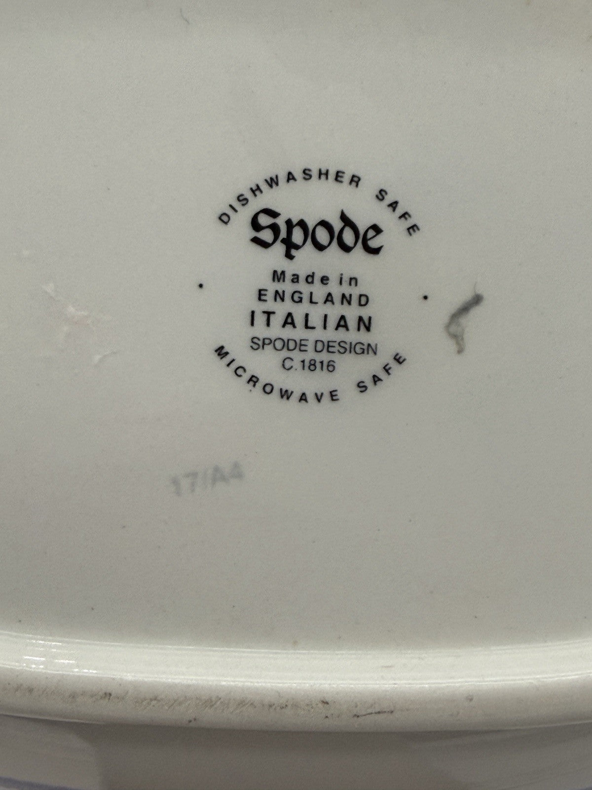 Large Spode England Porcelain Italian Blue & White Teapot 17/A4 Scenic 10”x5”