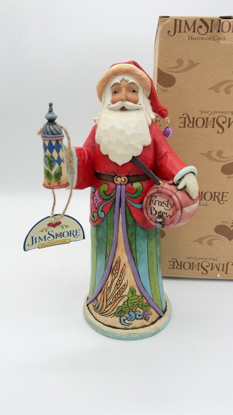Rare Jim Shore Heartwood Creek Christmas Spirits Santa A toast to good tidings