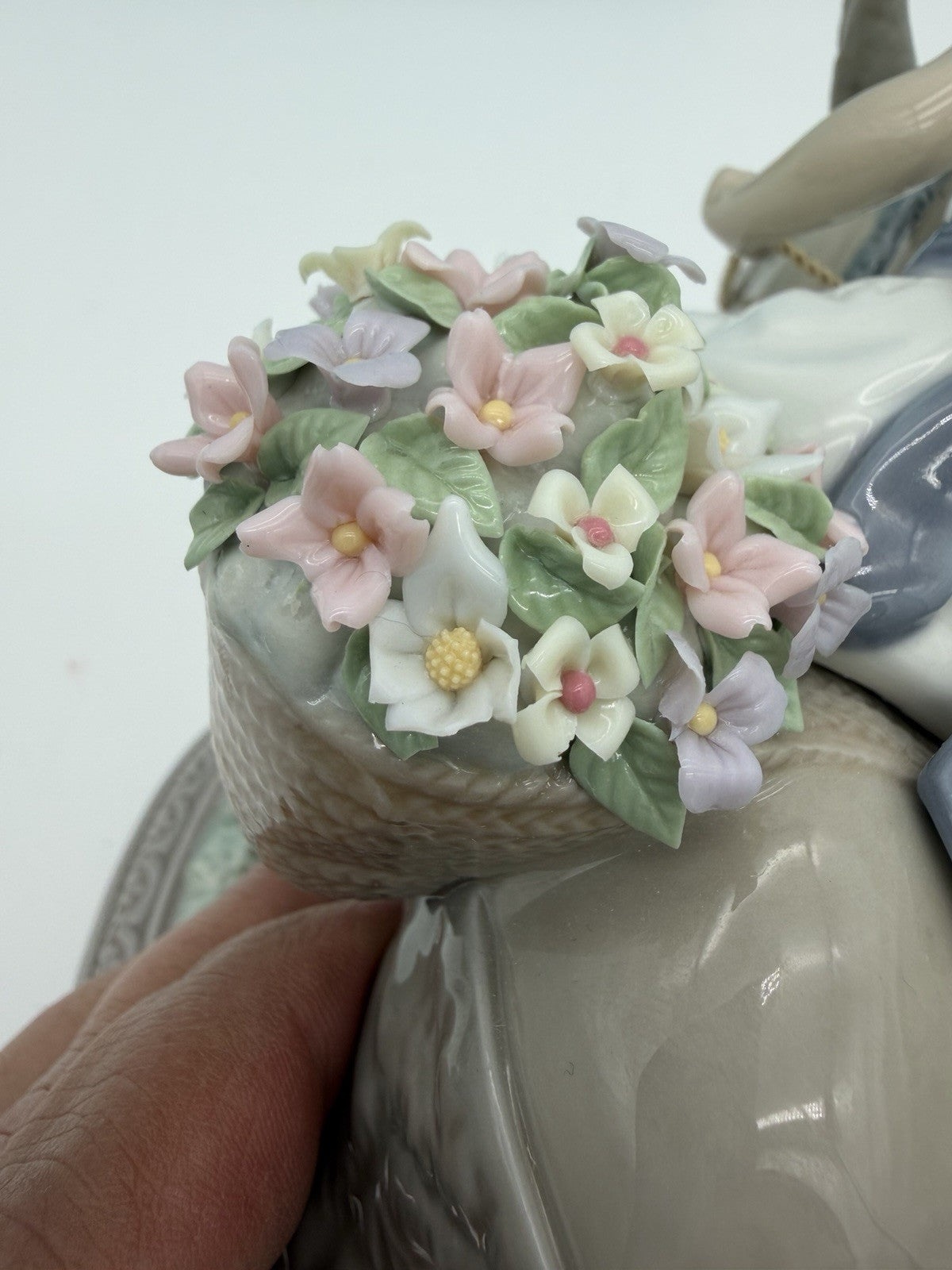 LLADRO Spain Porcelain Look At Me Girl On Donkey Figurine (missing Flowers)