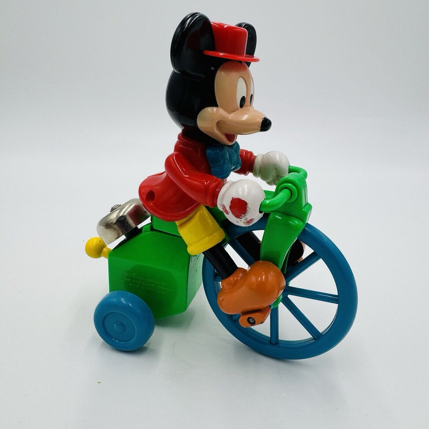 1970s Walt Disney Mickey Mouse Tricycle Musical Wind-up ILLCO Toys School Toy