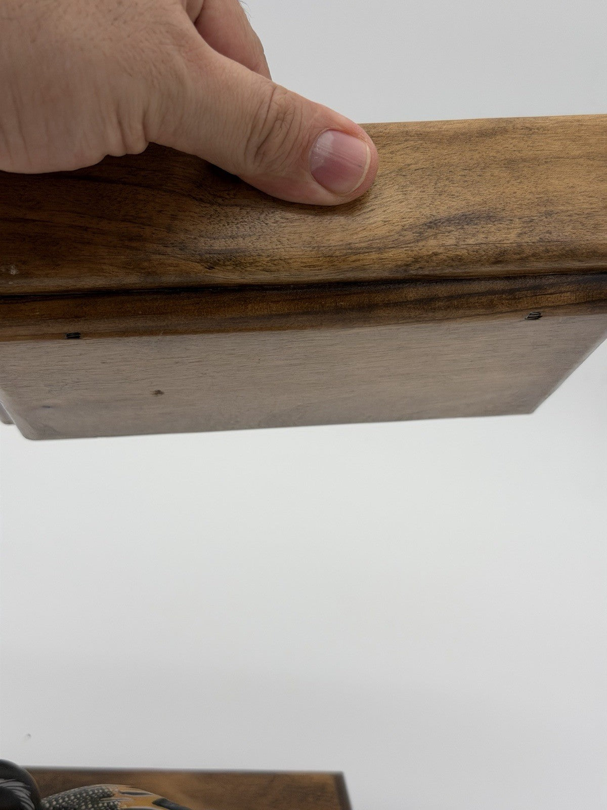 Folk Art Handmade Wooden Duck Decoy On It Trinket Box Vintage Solid