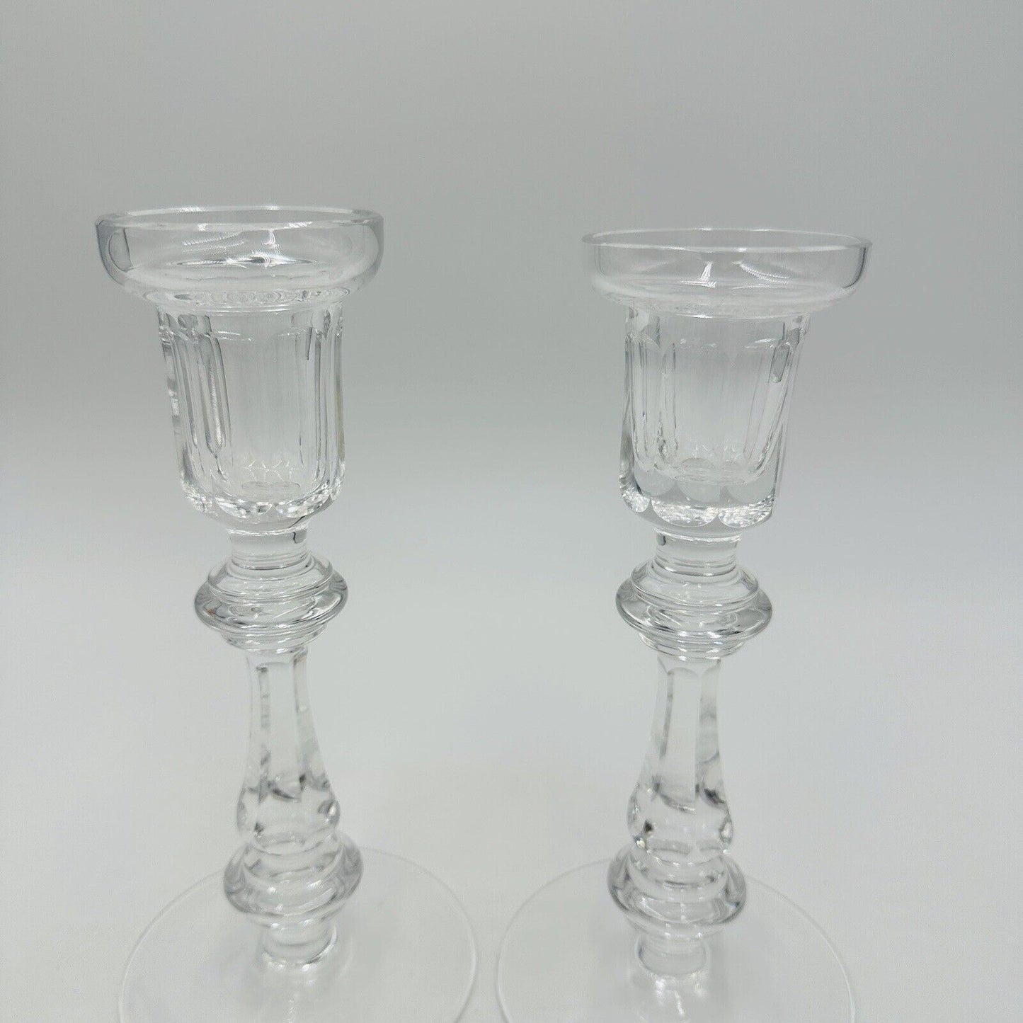 Waterford Crystal Candle Sticks Ireland Cut Glass Vintage Gothic Marking