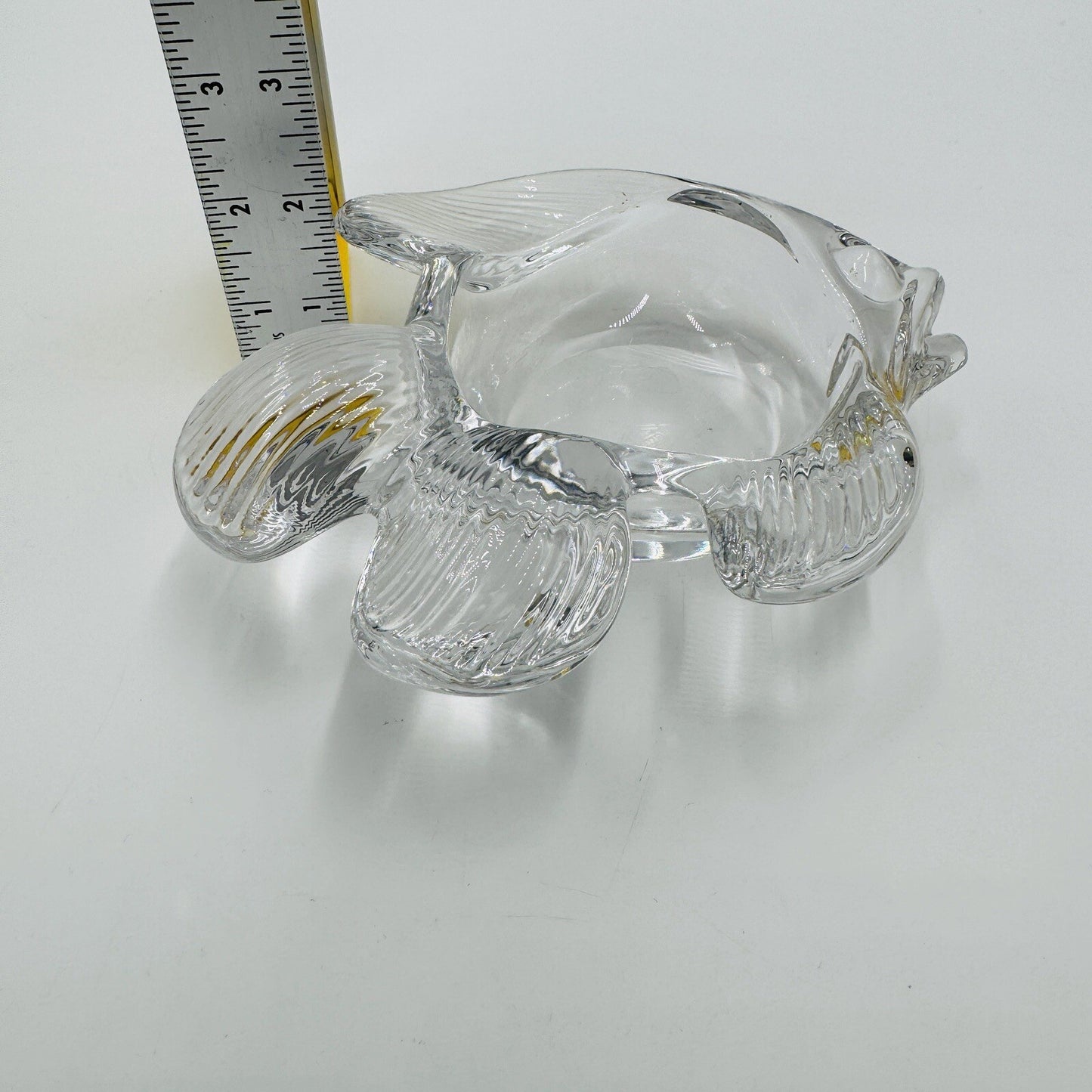 Fish Shaped Candy Trinket Art Vannes France Crystal Ring Dish 2”H x 6.5"L