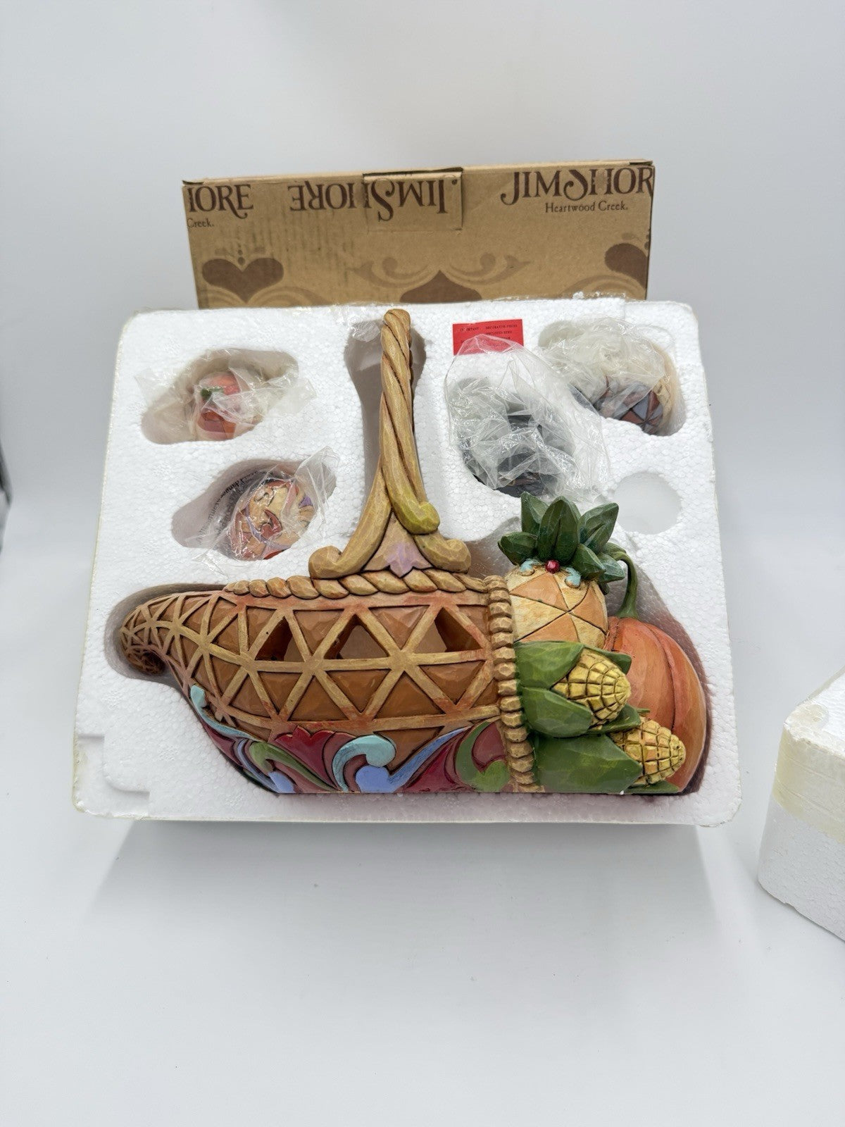 Jim Shore BOUNTY OF BLESSINGS Cornucopia Basket Set 5 PCs Autumn Figurine Boxed