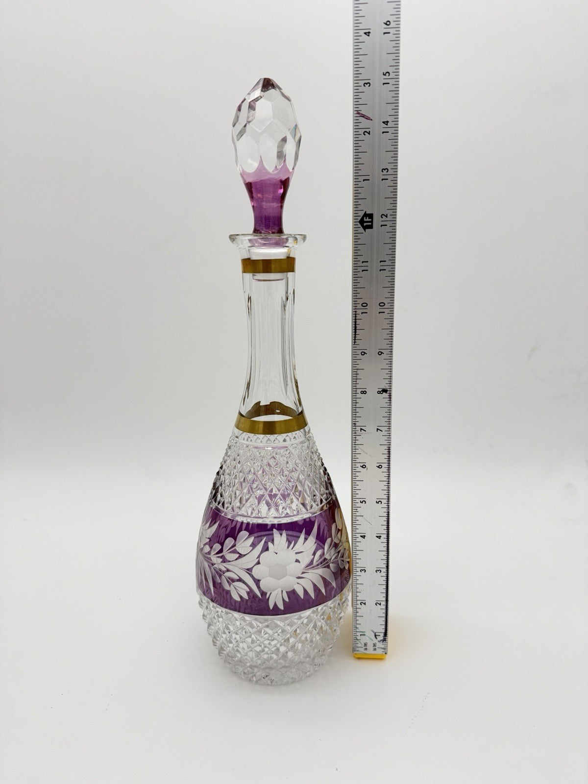 Marchioness Ebeling & Reuss Crystal Cordial Wine Decanter Amethyst W/stopper