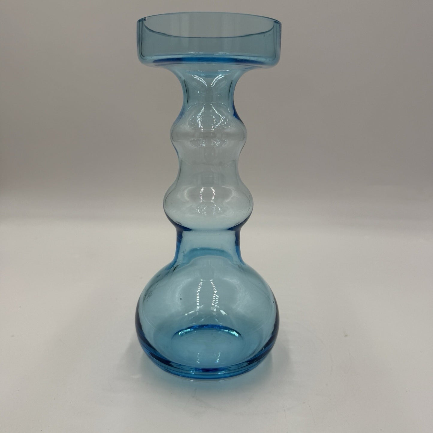 Nuutajarvi Oiva Toikka Blue Vase Finland 1960s 9" Multi shaped Vintage Art Glass