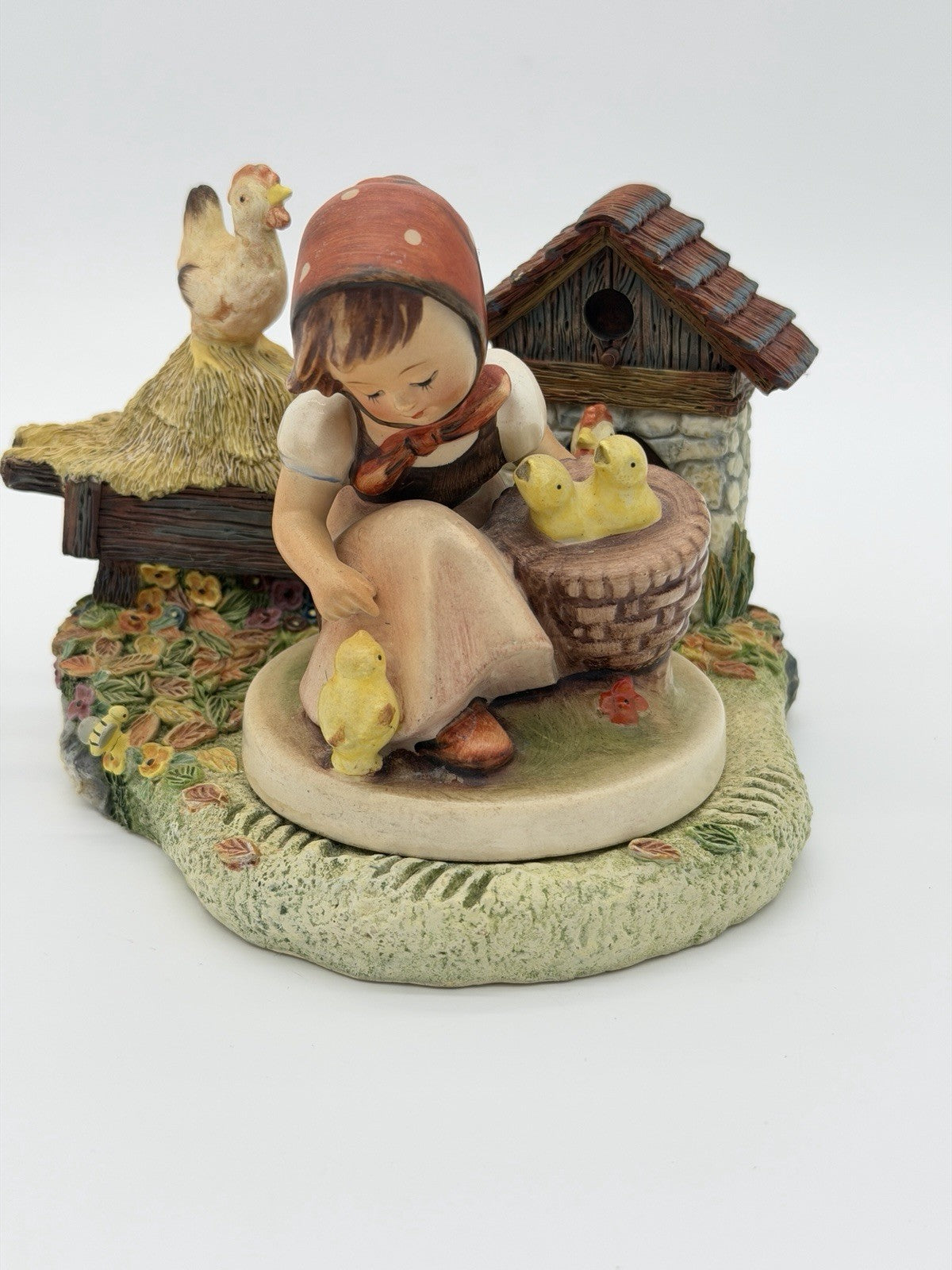 Hummelscapes Goebel Millennium Harvest Chickens & Girl With Chicks Figurine