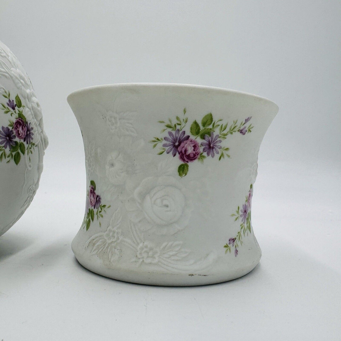 kaiser porcelain W.Germany Monaco patterned bud vase and Votive candleholder Vtg