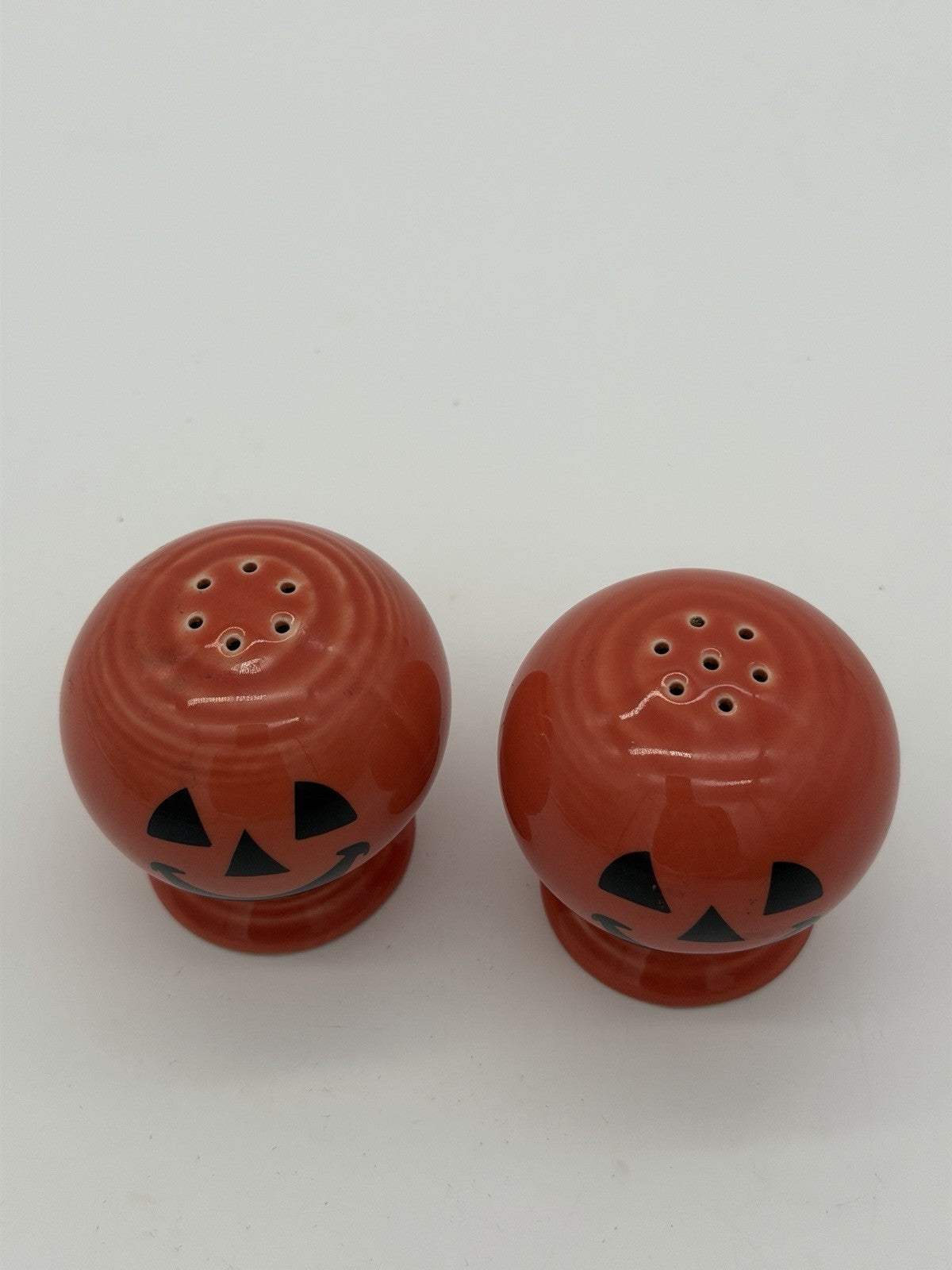 Fiesta Halloween Happy Pumpkin Jack-O-Lantern Orange Salt & Pepper Shakers