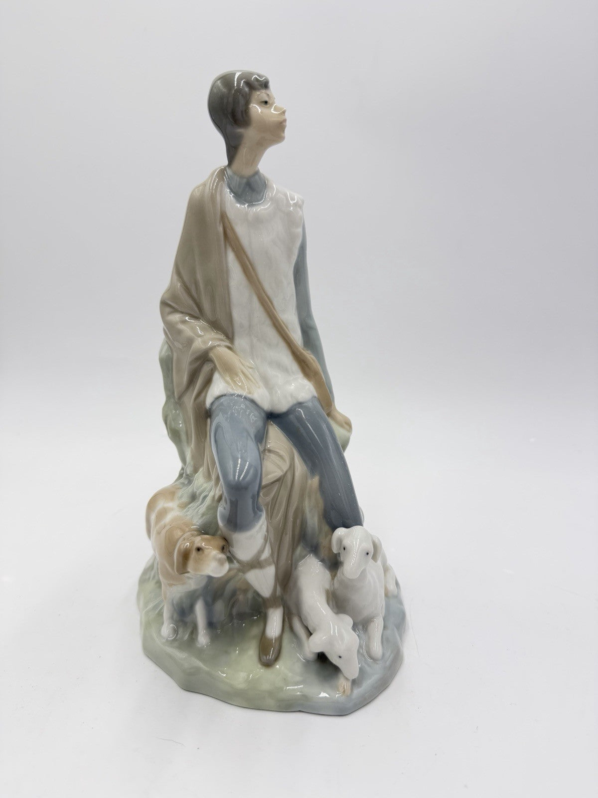 Large Nao By Lladro Spain Porcelain Shepherd Boy 10”H Figurine Early Retired