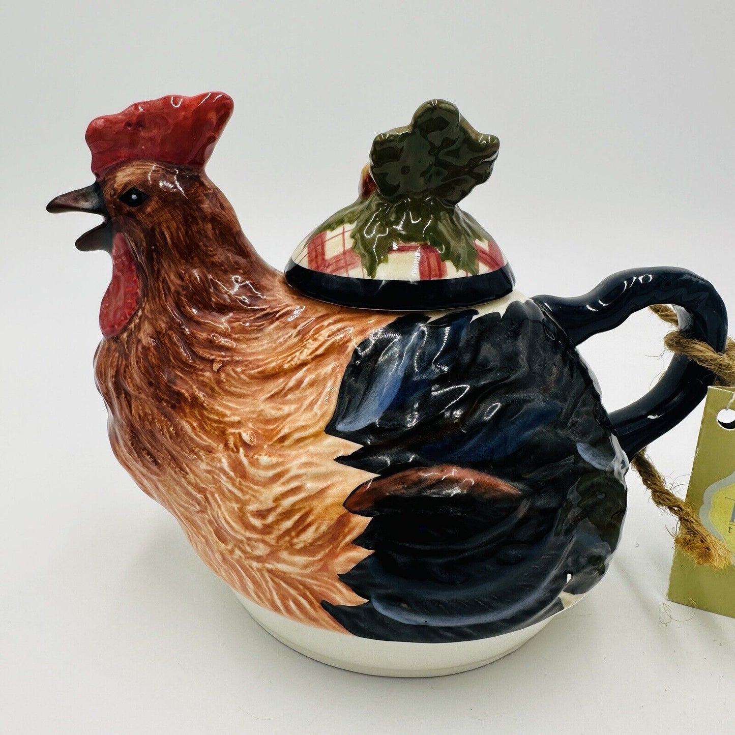 Tracy Porter Stoneware Rooster & Carrots Tea Pot 5in Stonehouse Farm Collectio