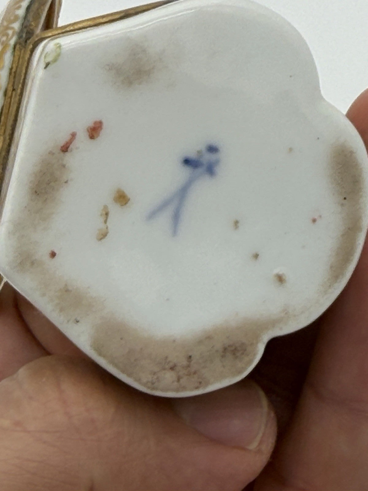 17th C Meissen Hand Painted Porcelain Trinket Box Germany Victorian Small