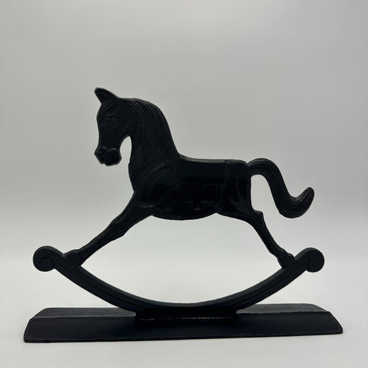 Rocking Horse Display Farmhouse Home Mancave Decor Metal Heavy 8 in Rustic