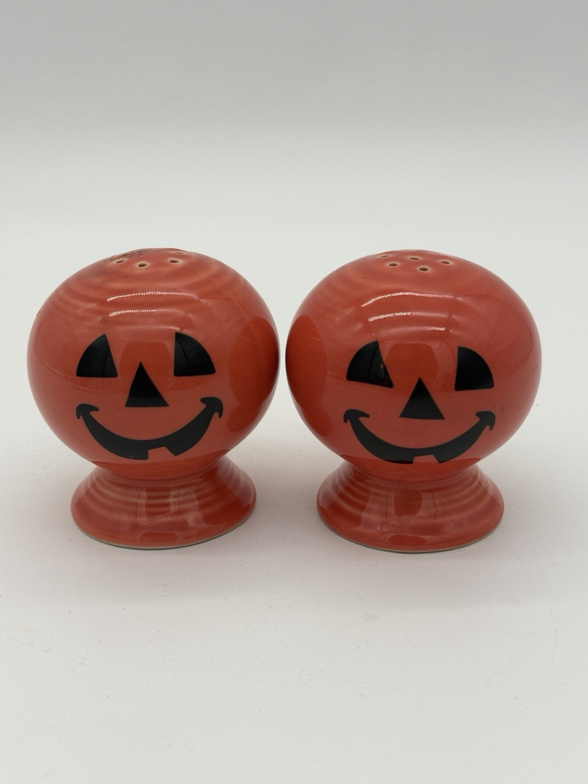Fiesta Halloween Happy Pumpkin Jack-O-Lantern Orange Salt & Pepper Shakers