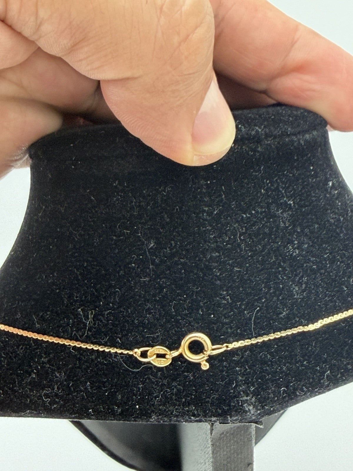 14K Yellow GOLD 2.4g Necklace Double Flat Serpentine Chain 10k Gold Cross 18”