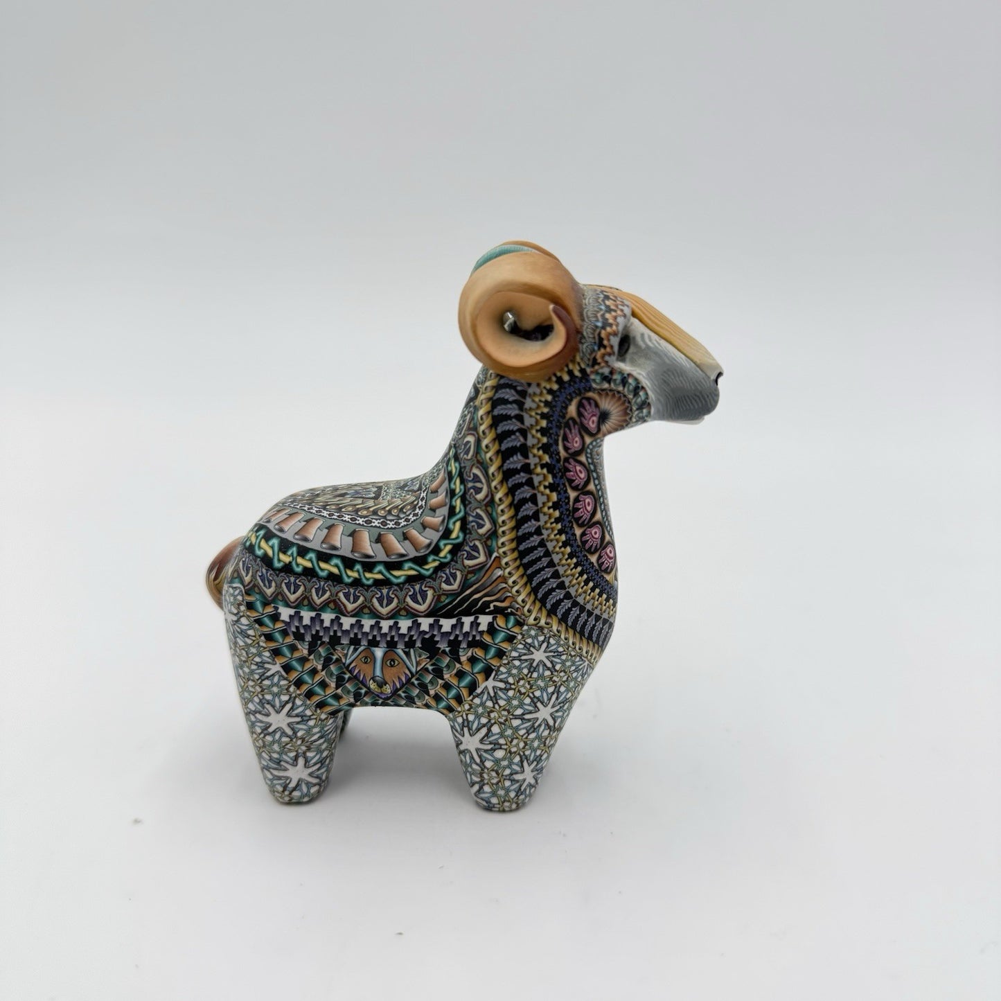 Jon Stuart Anderson Polymer Clay Ram Signed 2007 GOAT Figurine Signed