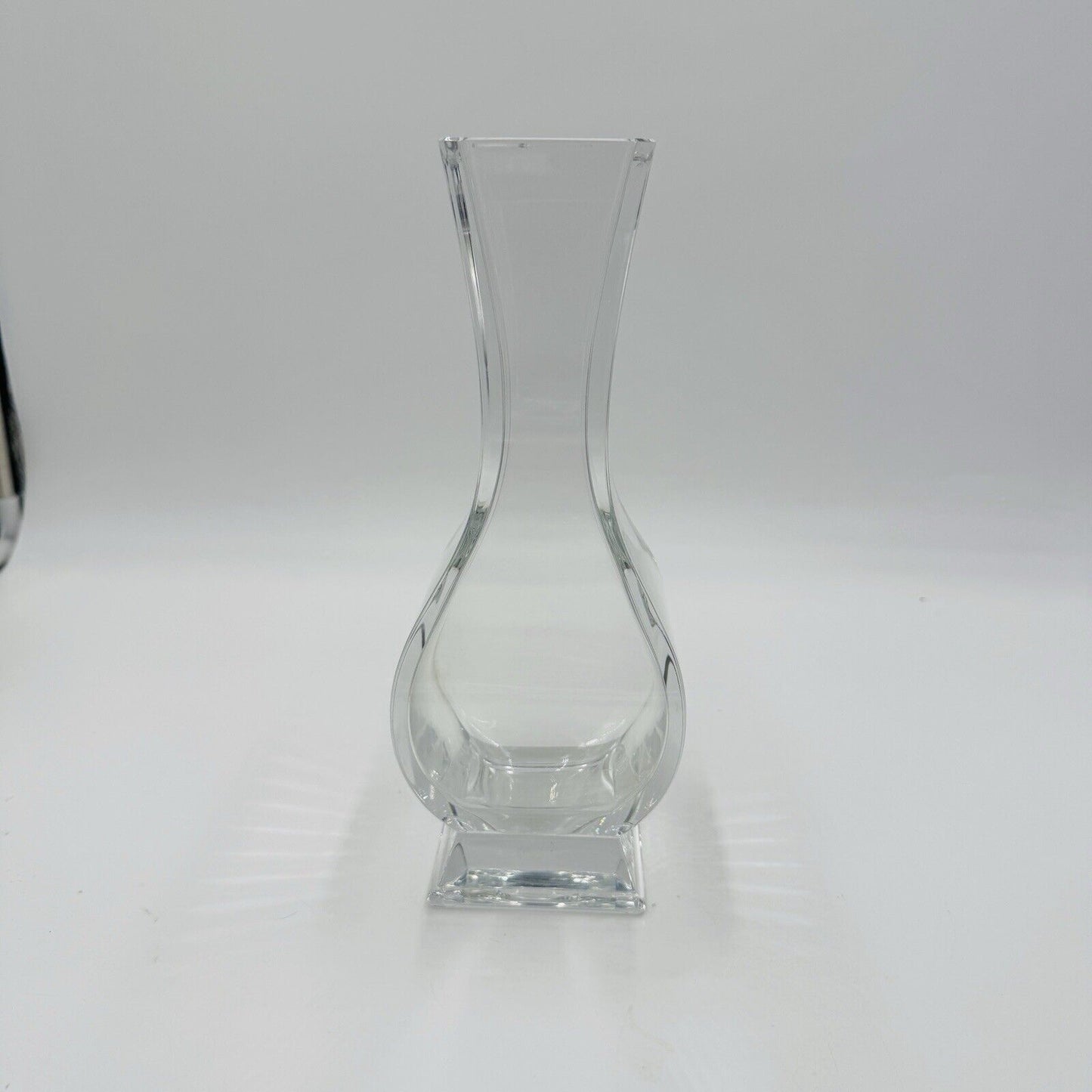 Baccarat Crystal France Lotus Vase For Tiffany & Co 10” Vintage Geometric Square