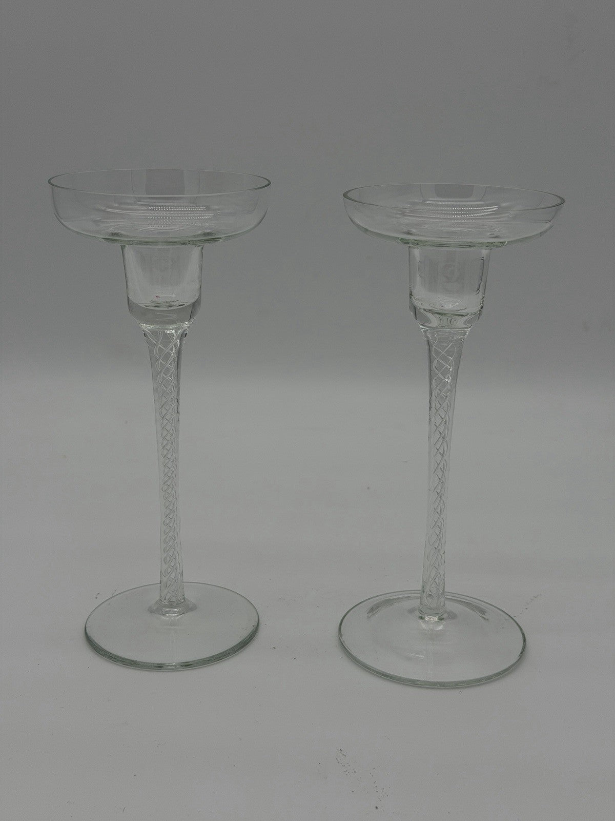 Vintage IONA by Stuart 7.5” Twisted Light Candle Stick Holder Set 2 PCs