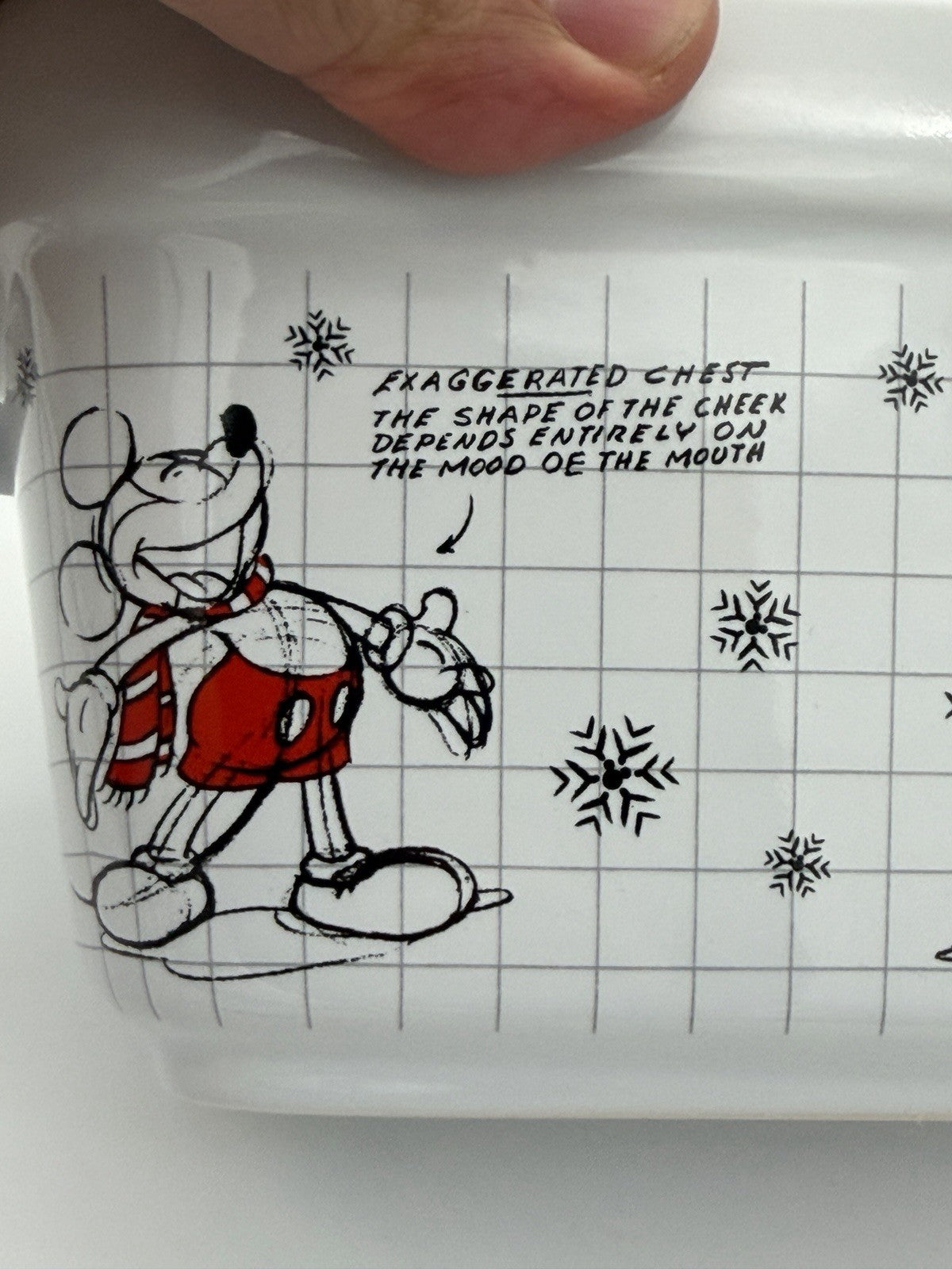 Disney Mickey Minnie Mouse Christmas Sketchbook Loaf Pan Bowl Porcelain
