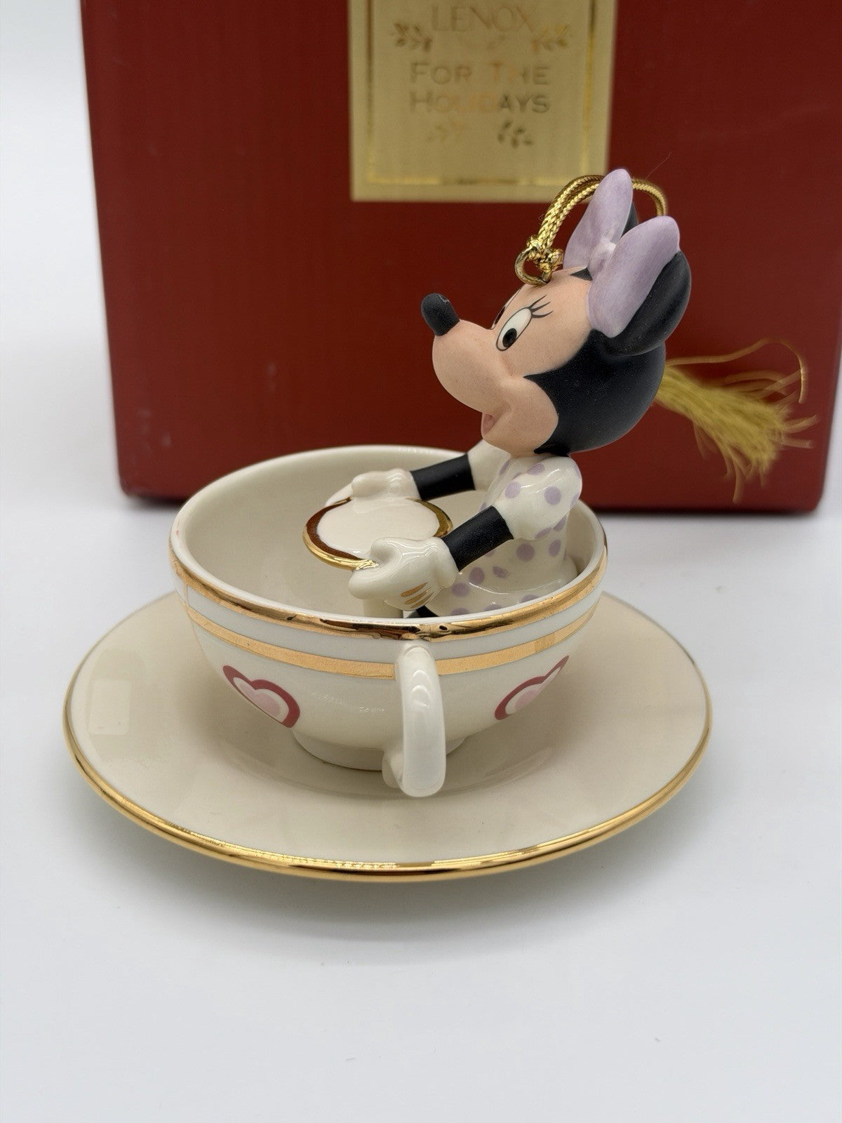 RARE Lenox Disney Showcase A Teacup Ride with Minnie Mouse Porcelain Ornament 2
