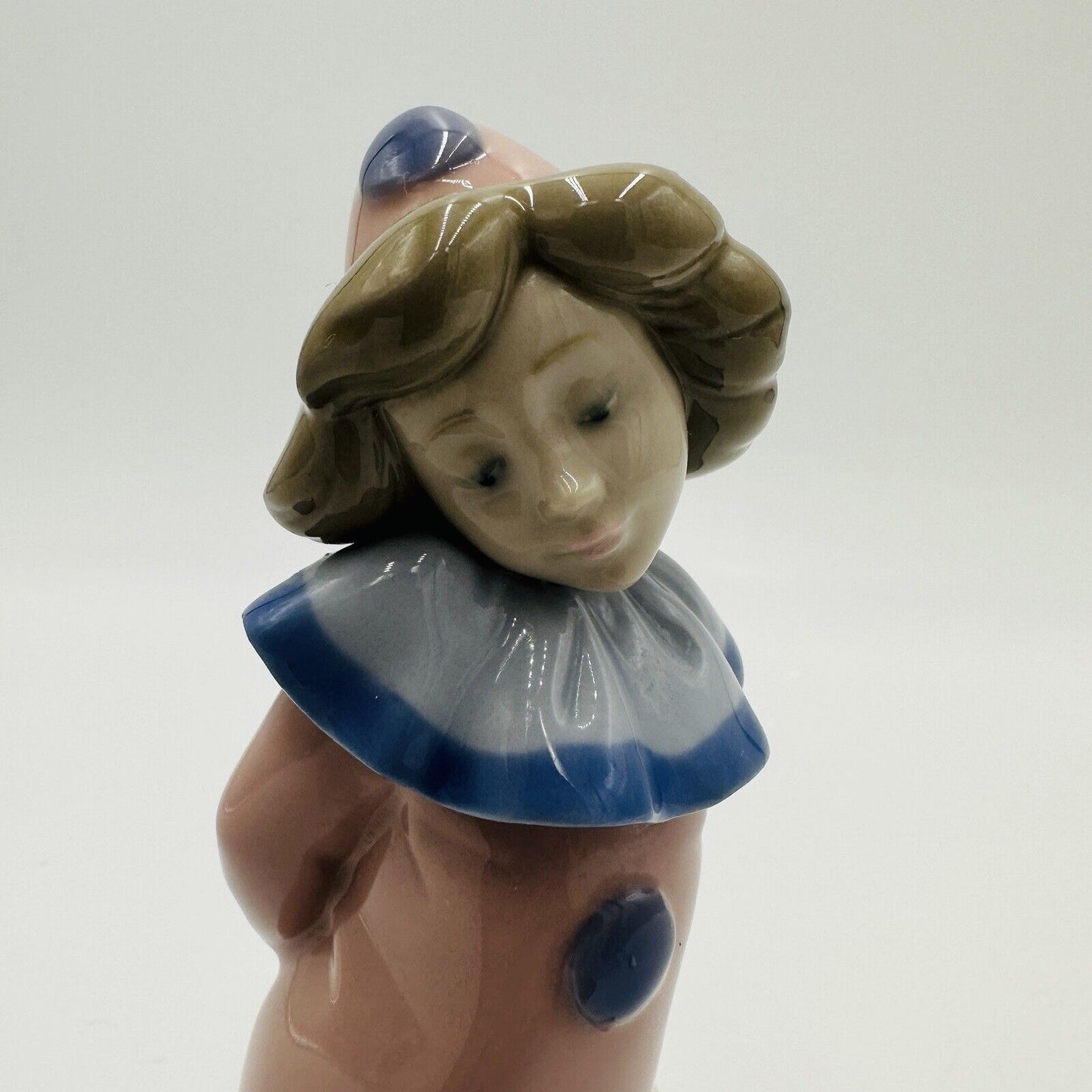 Nao Lladró Daisa Figurine Clown Girl Pink Blue Pierrot 1987 Spain Retired