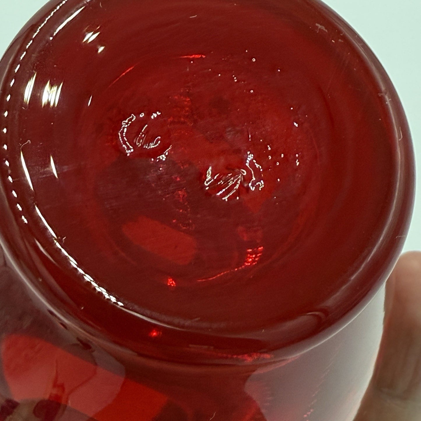 Vecchia Murano Ferro and Lazzarini Ruby Red Glass 22k Gold Leaf Vase Italy Glass