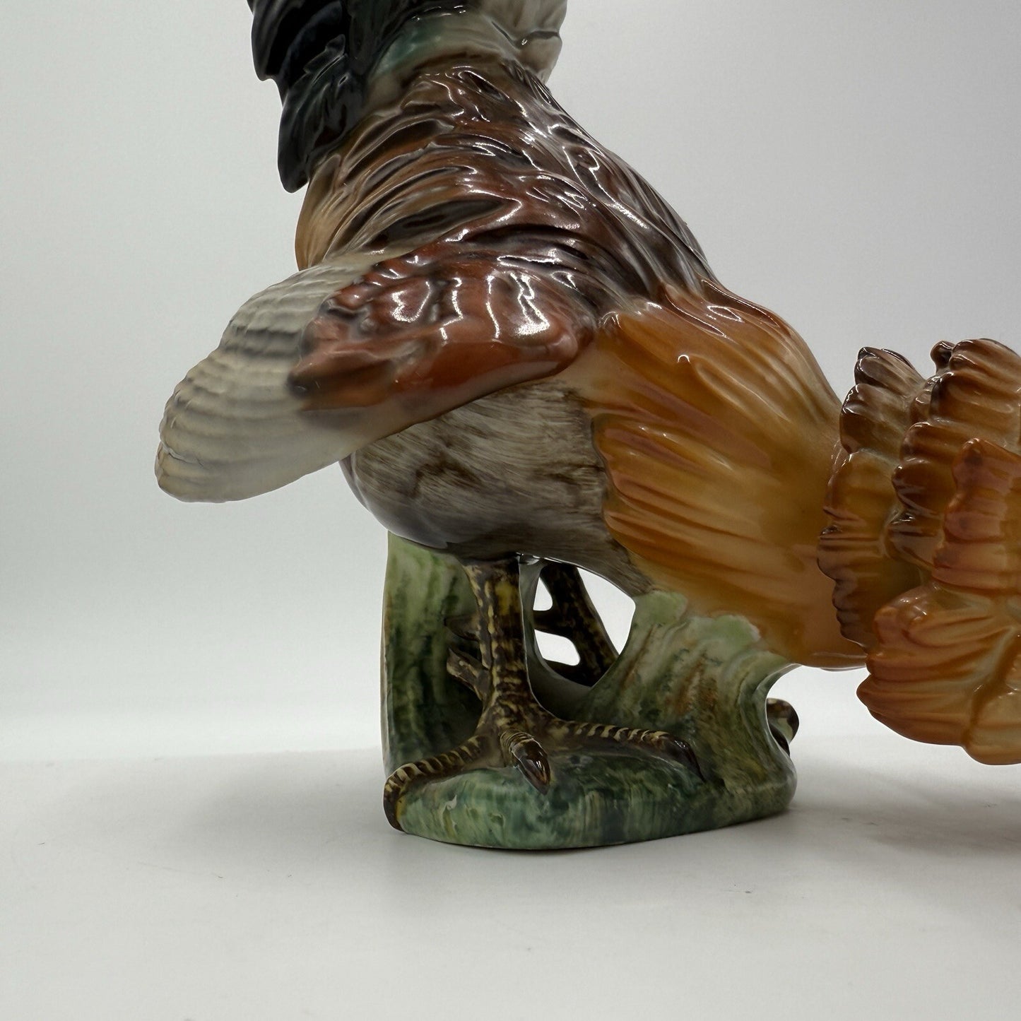 Large Algora Porcelain C.Martinu Hand Painted Rooster Figurine Spain Vintage 11"