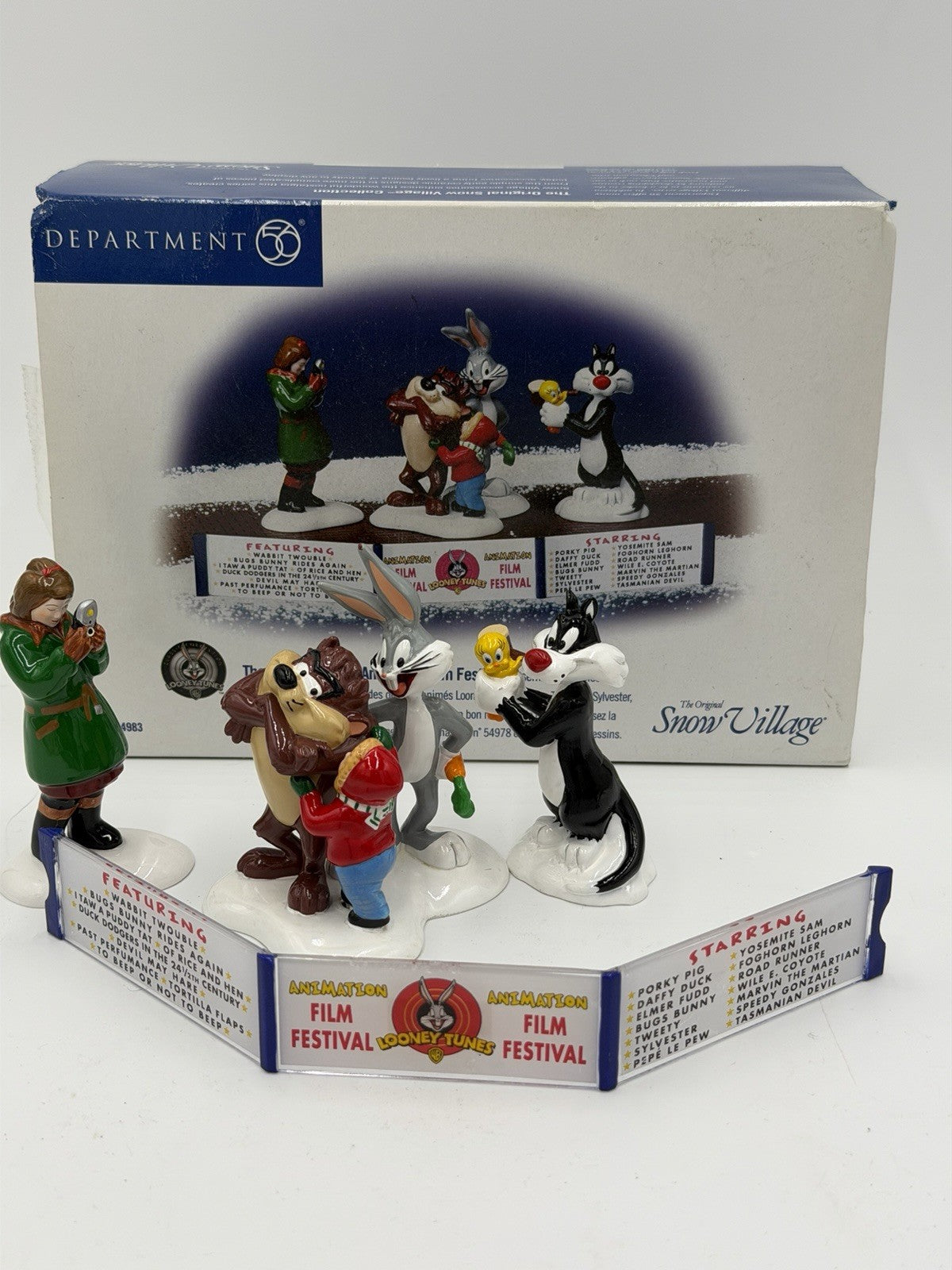Dept 56 Snow Village The Looney Tunes Animation Film Festival Ceramic Figurines