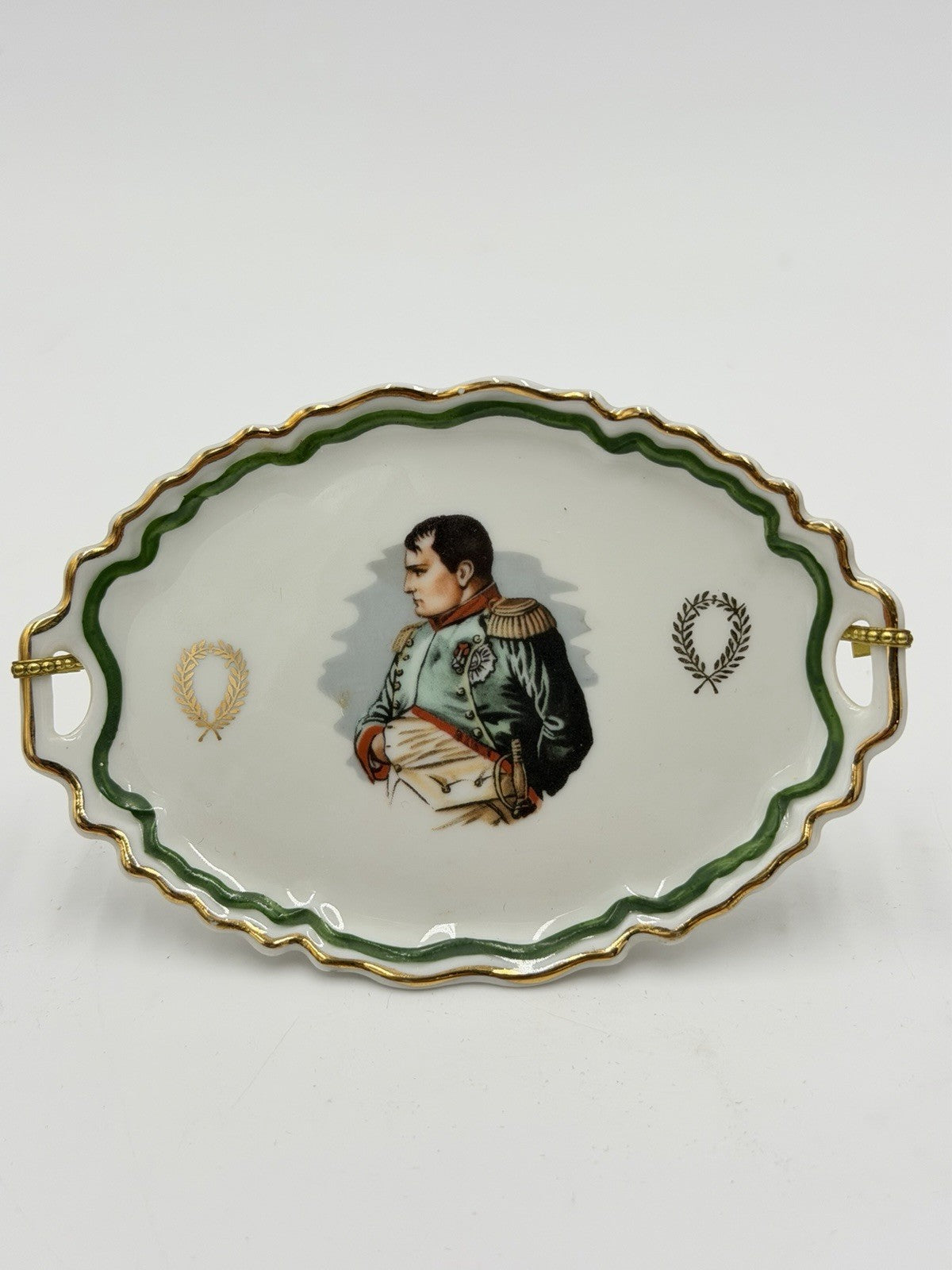 Vintage Limoges France Porcelain Napoleon Miniature Tray Platter  4.5”x3” Rare