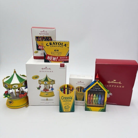 Hallmark Keepsake Crayola Crayons Christmas Ornaments Set 4 PCs 2013,2018,2022