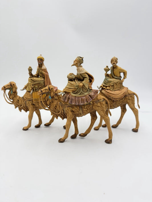 Fontanini Italy 1983 Three Kings Wise Men Riding Camels 6.5"Nativity Figurines