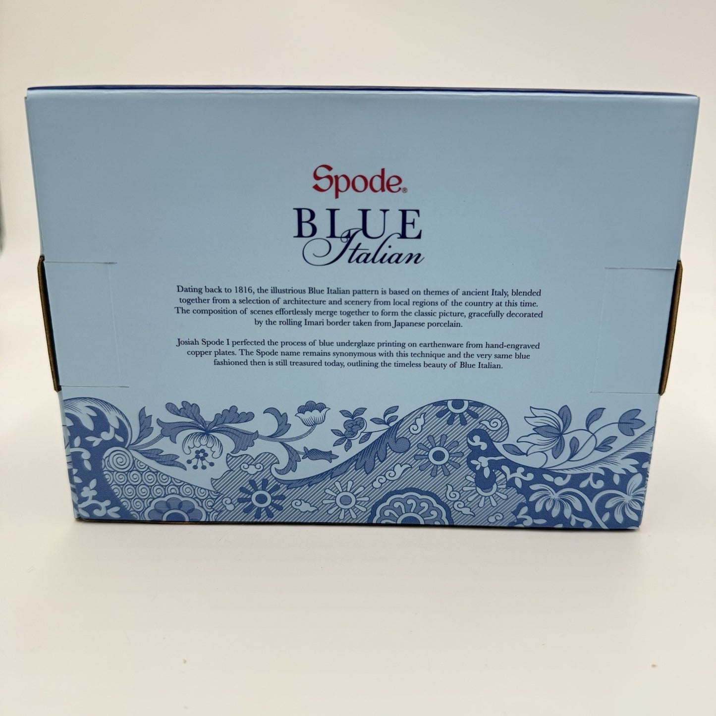 Spode Blue Italian English Tea Set Christmas Ornaments NIB Porcelain Miniature