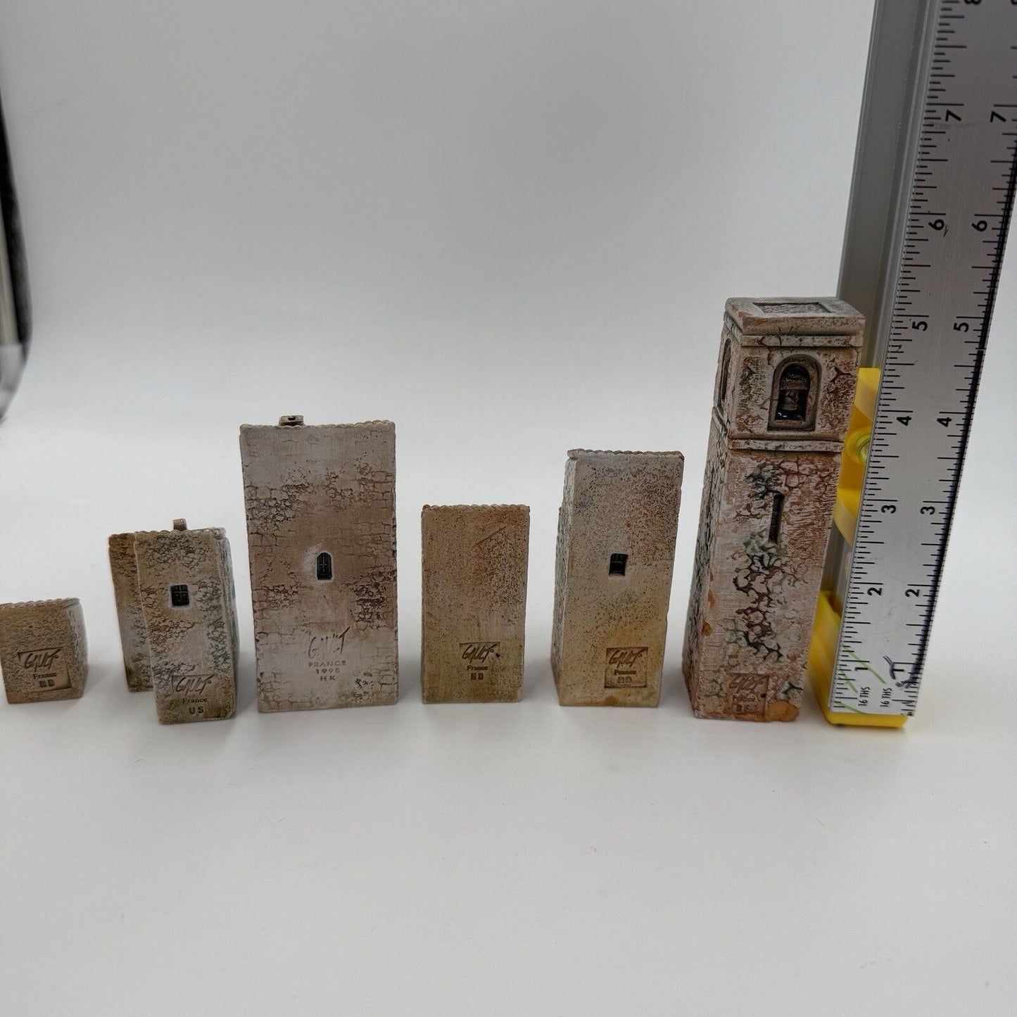 Vintage Gault France Buildings City Miniature Set Hand Painted 6 PCs