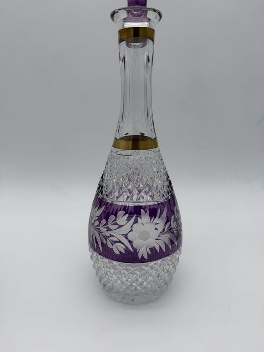 Marchioness Ebeling & Reuss Crystal Cordial Wine Decanter Amethyst W/stopper
