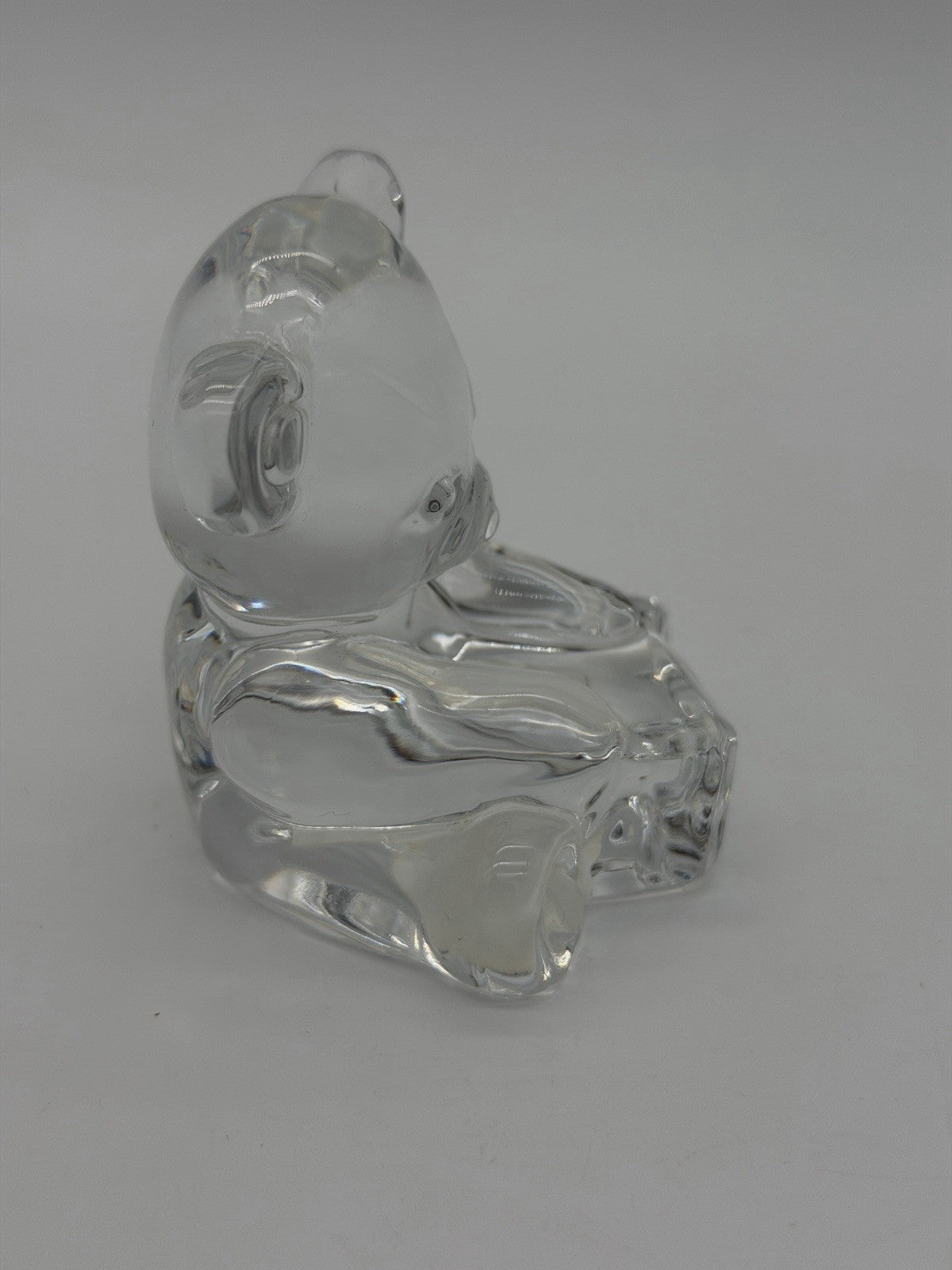 Waterford Crystal Teddy Bear with Toy Block Paperweight Figurine 3” Clear