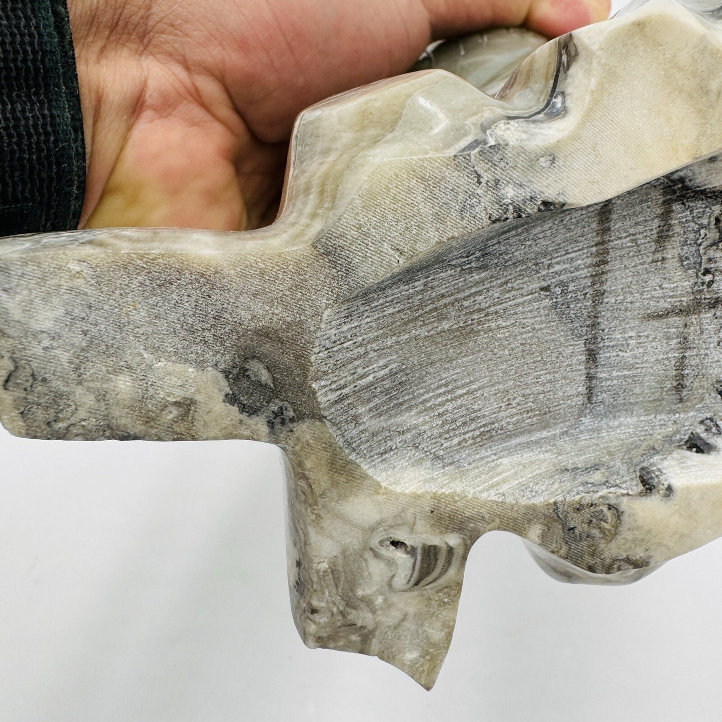 Alabaster Owl Sculpture Figurine Bird 8in Italy Marble Large Vintage Hand Carved