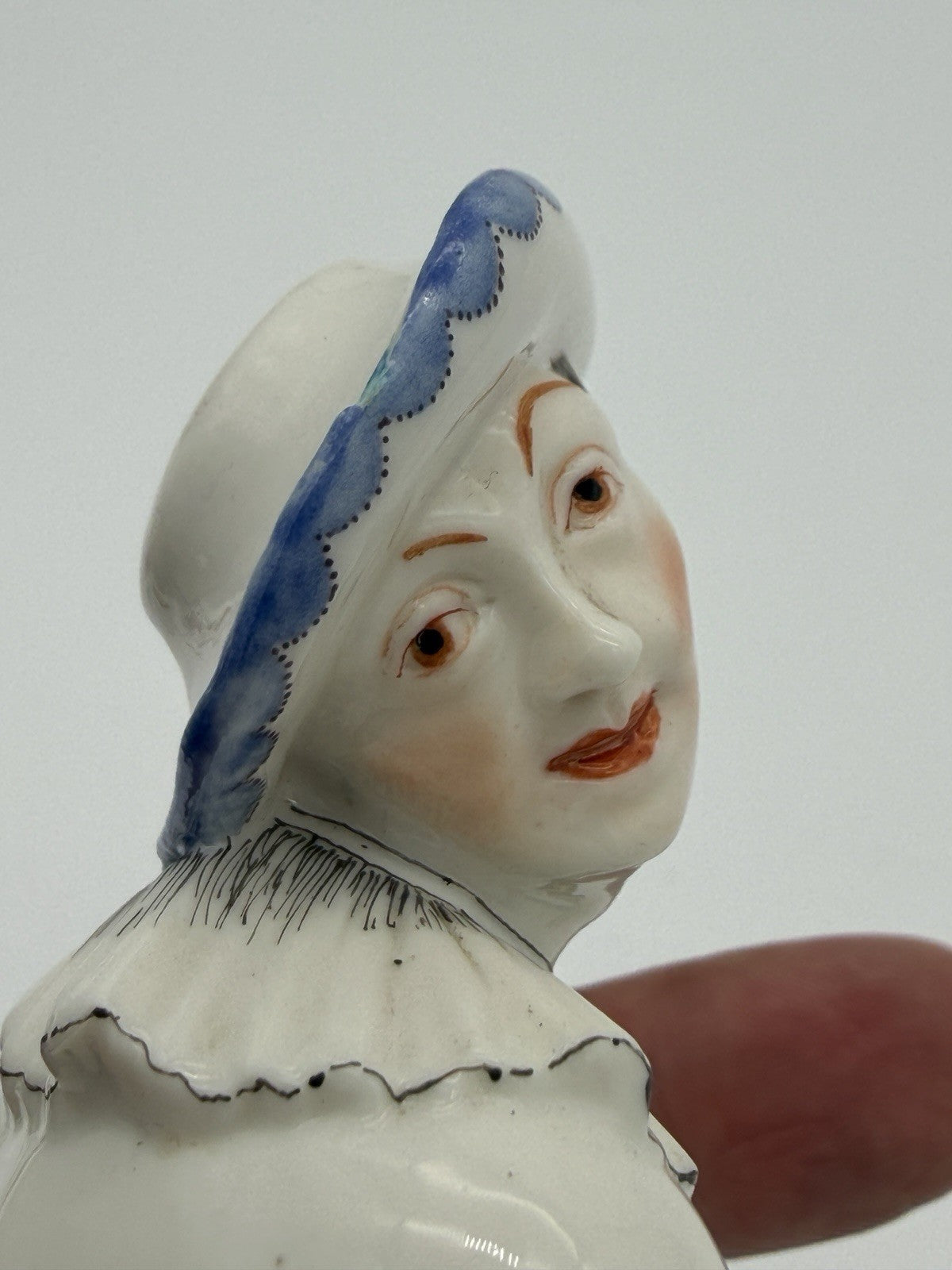 Nymphenburg Pierrot  Commedia Dell'Arte F.A Bustelli Circa 1900 Antique Figurine
