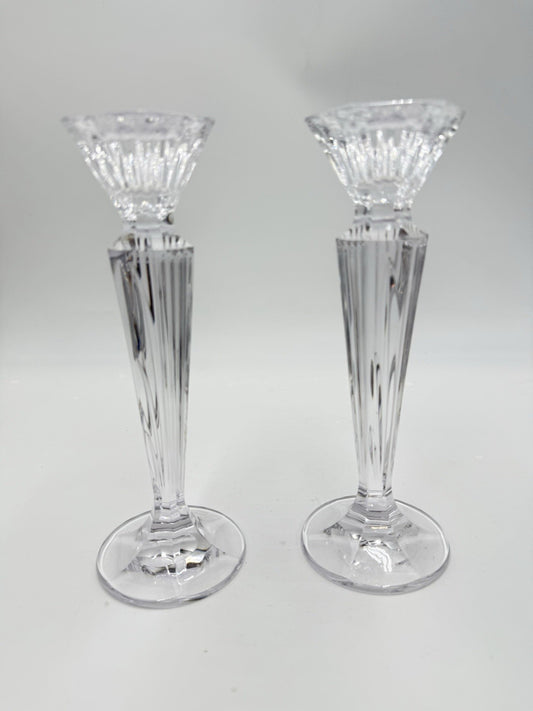 Marquis By Waterford Crystal Festivale Candle Holders 7.75" Set Of 2 Germany
