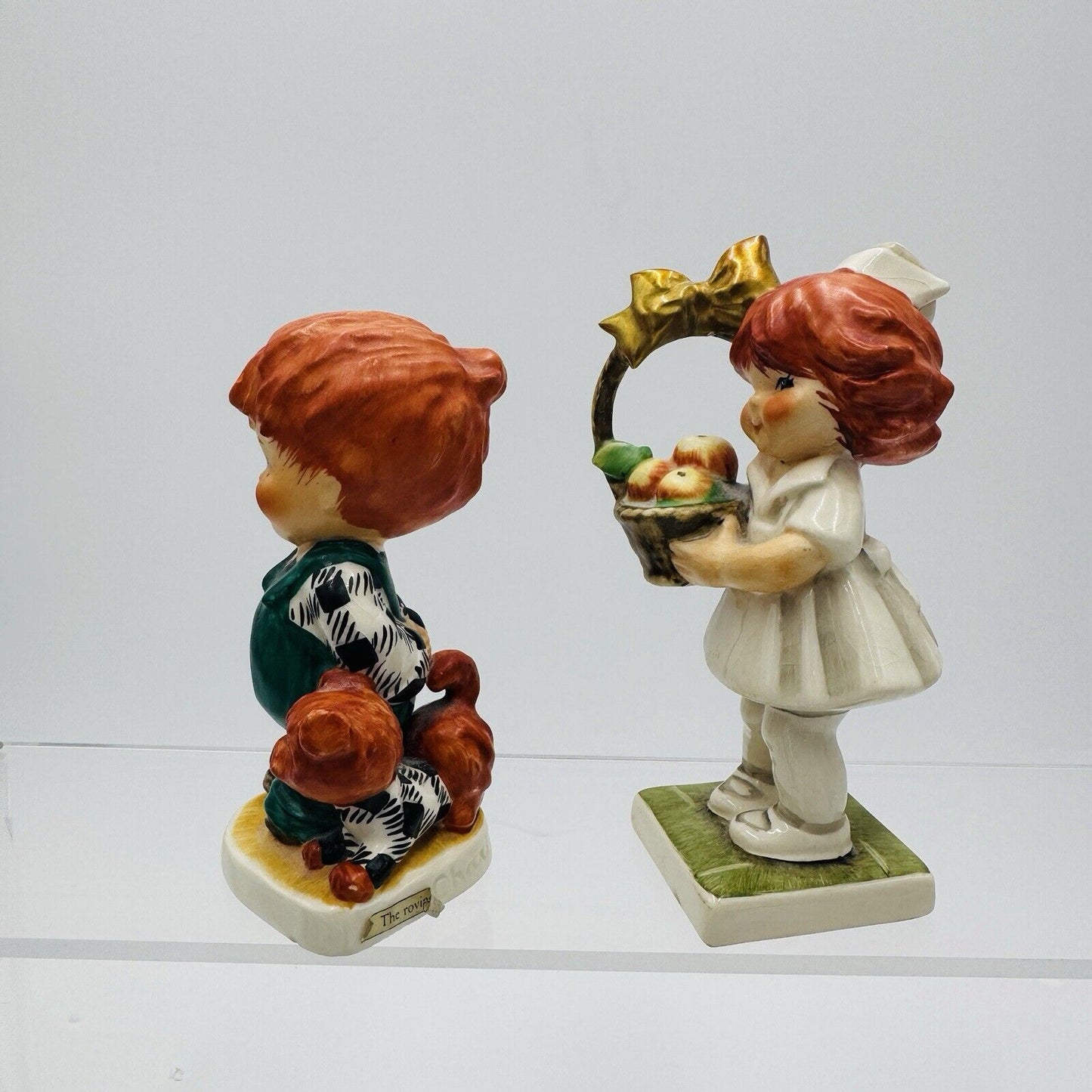 Goebel Red Heads Figurines Cheer Up Nurse Boy W/ Dog Germany 1967 Charlot Byj