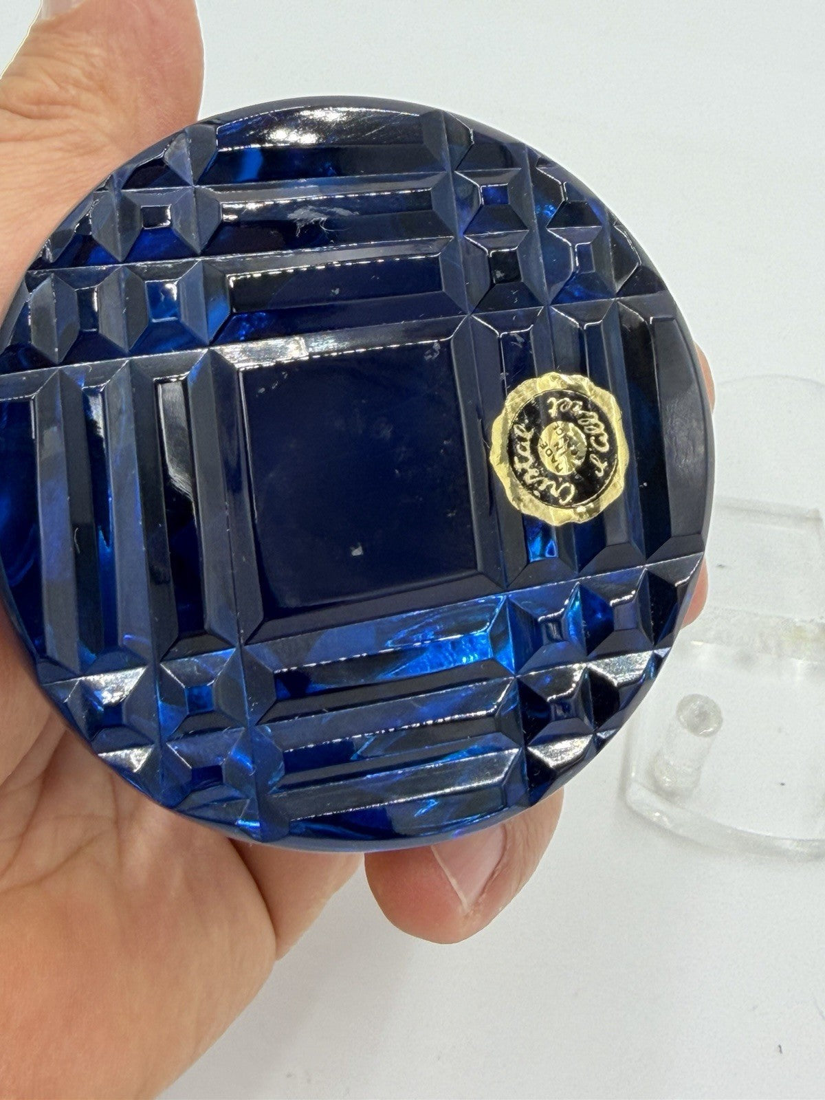 D'ALBRET France  Crystal Blue Faceted SULPHIDE Cameo KING GUSTAV Sweden