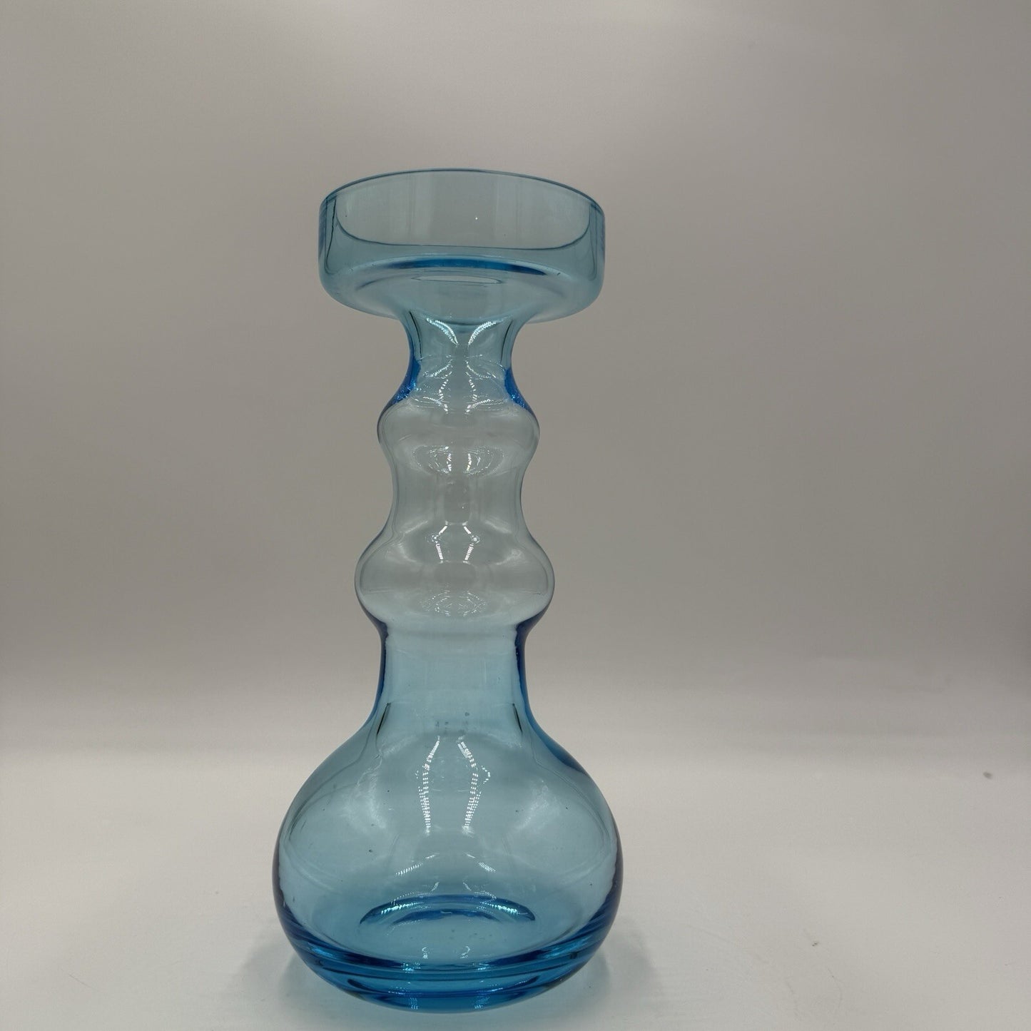 Nuutajarvi Oiva Toikka Blue Vase Finland 1960s 9" Multi shaped Vintage Art Glass