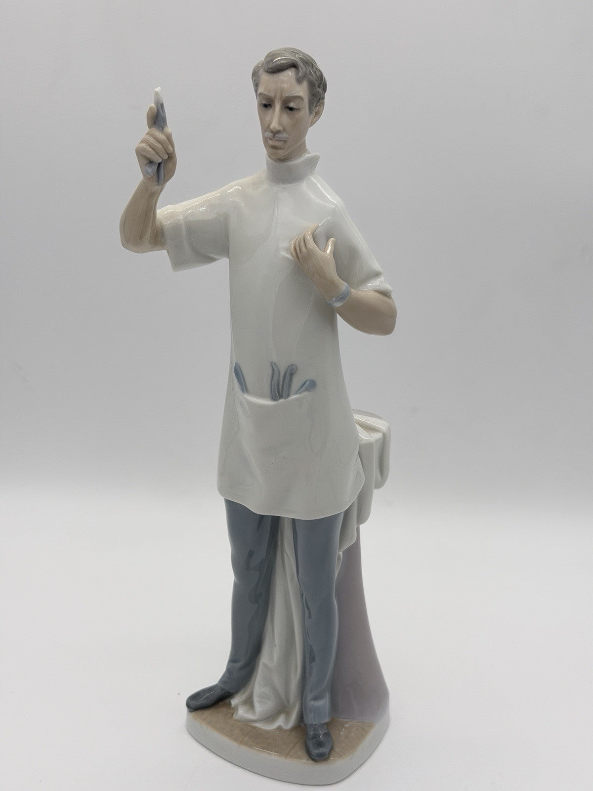 Lladro Spain Porcelain Dentist Large 14” White Painted Glossy Sculpture Figurine