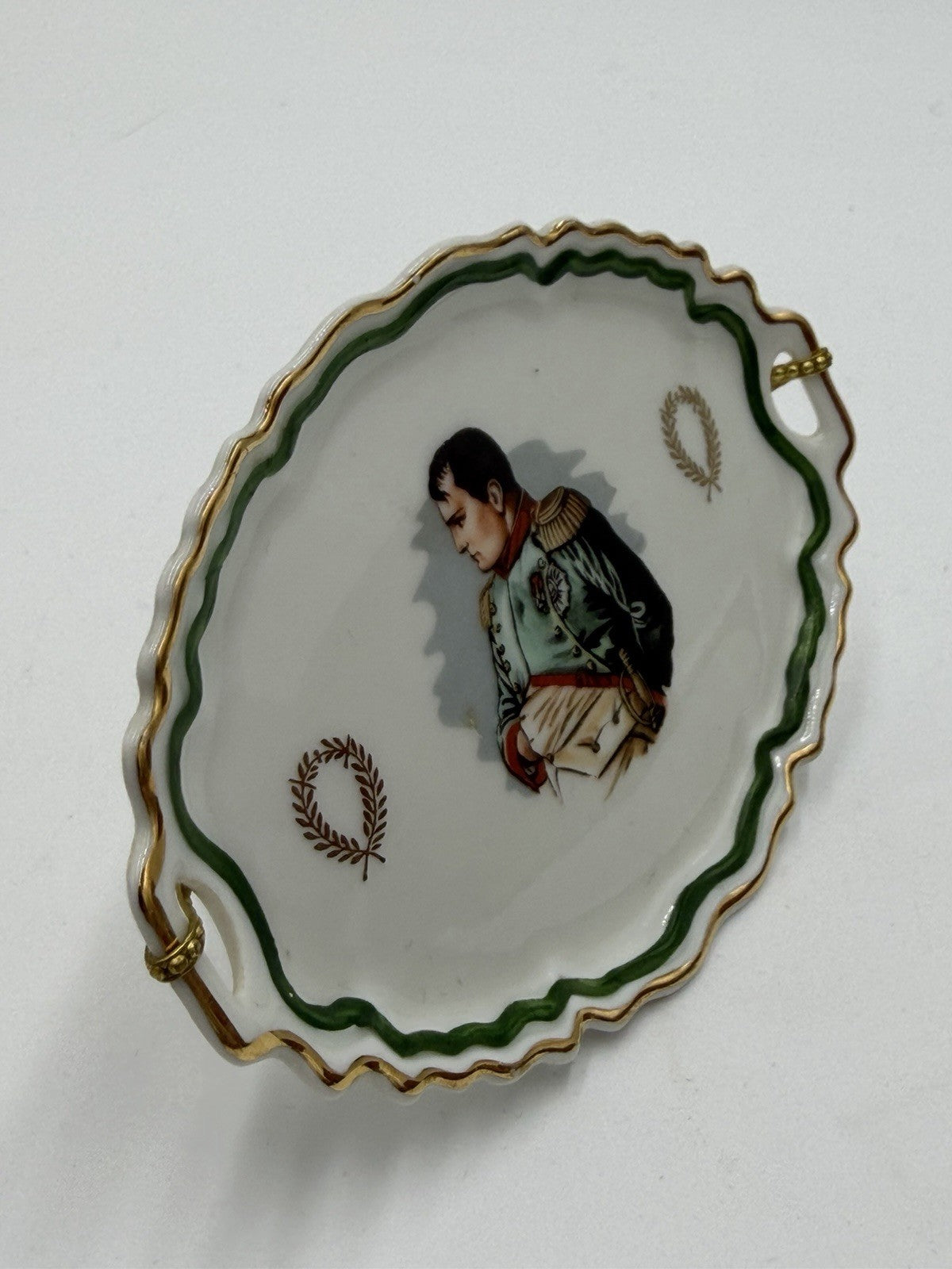 Vintage Limoges France Porcelain Napoleon Miniature Tray Platter  4.5”x3” Rare