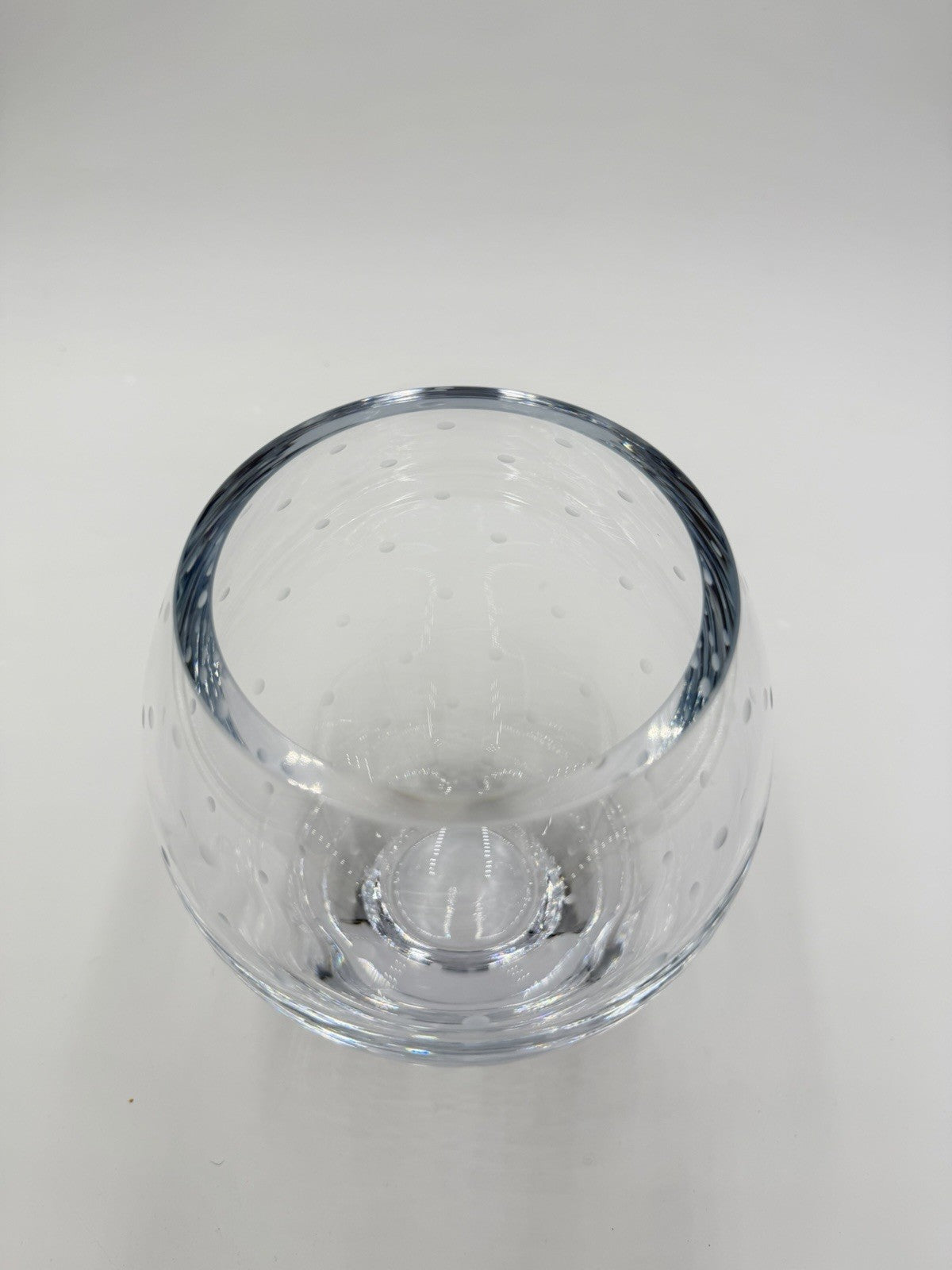 Kate Spade Lenox Larabee Dot full lead crystal vase etched polka dots 7.5”H