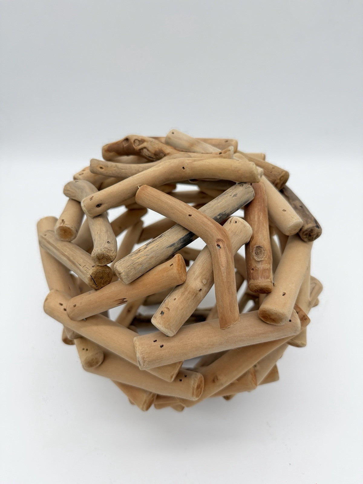 Folk Art Wood rustic nautical decor 9-inch driftwood ball Hand Made