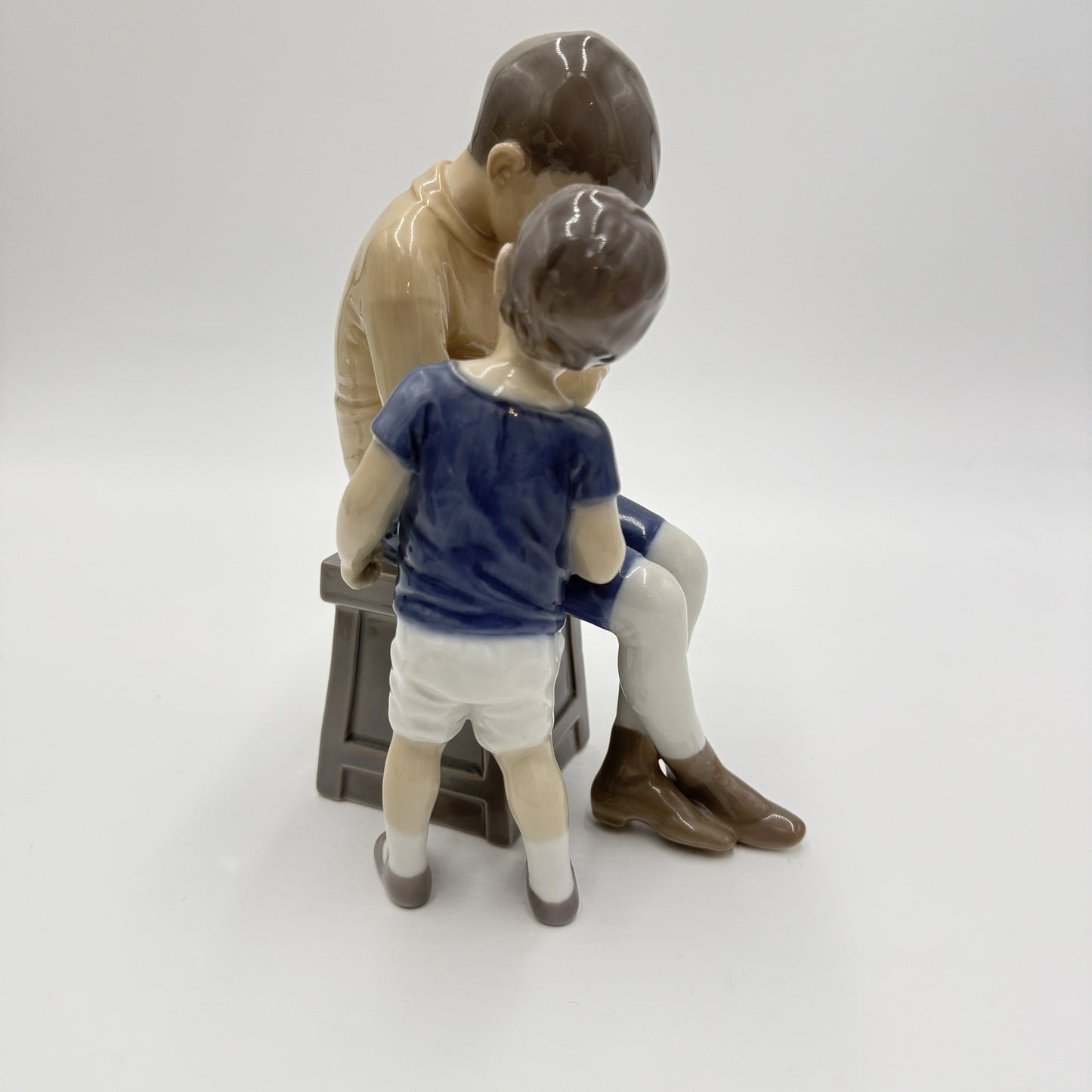 Bing and Grondahl Porcelain Denmark Figurine Tom & Willy No. 1648 Large Glossy