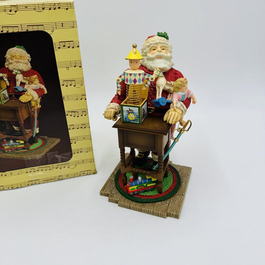 Enesco Small World Of Music Christmas Santa Wind Up Toys Box Holiday Rare