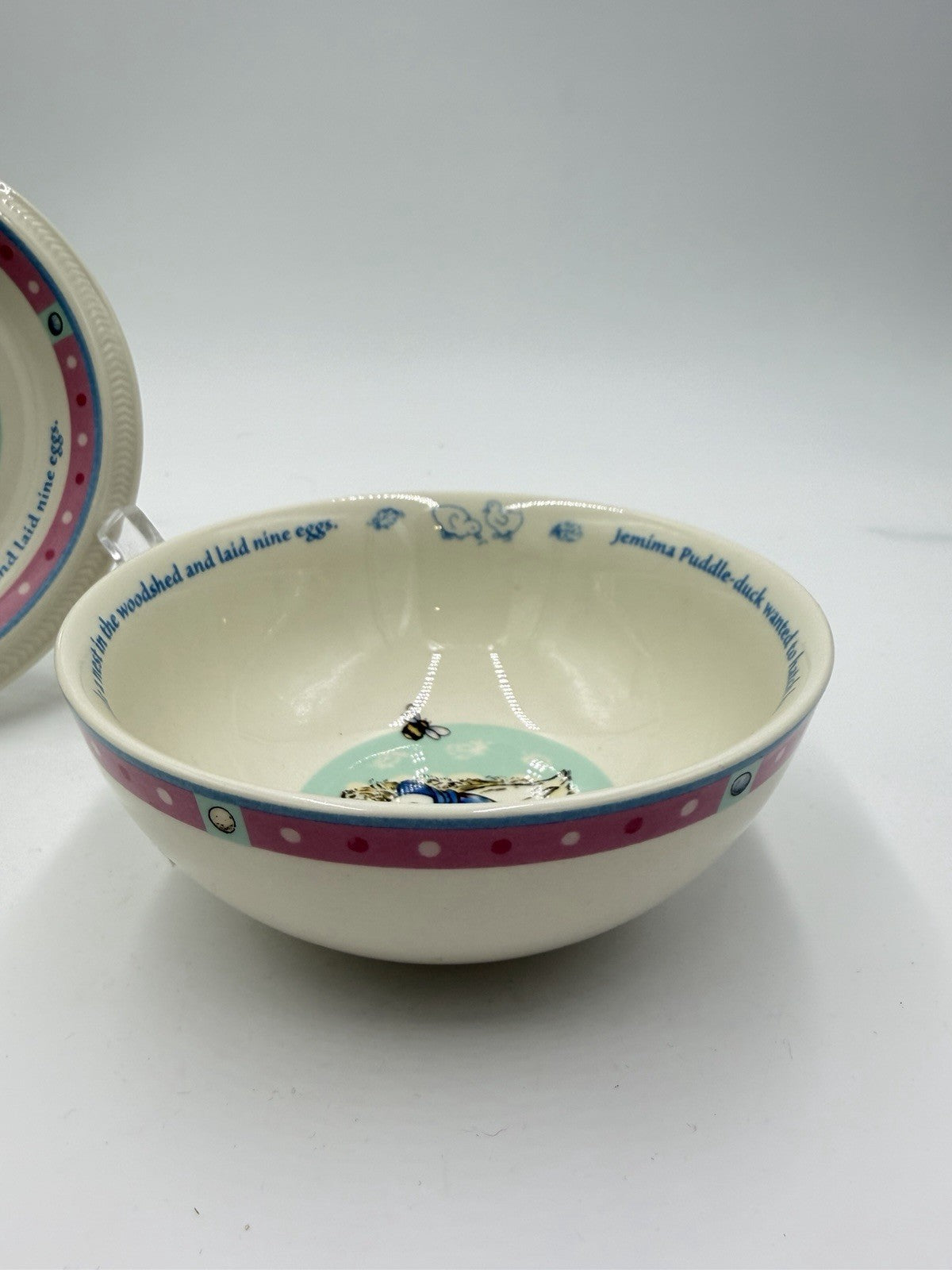 Wedgwood England Porcelain Beatrix Potter Jemima Puddle-Duck 3 PCs Set 2003