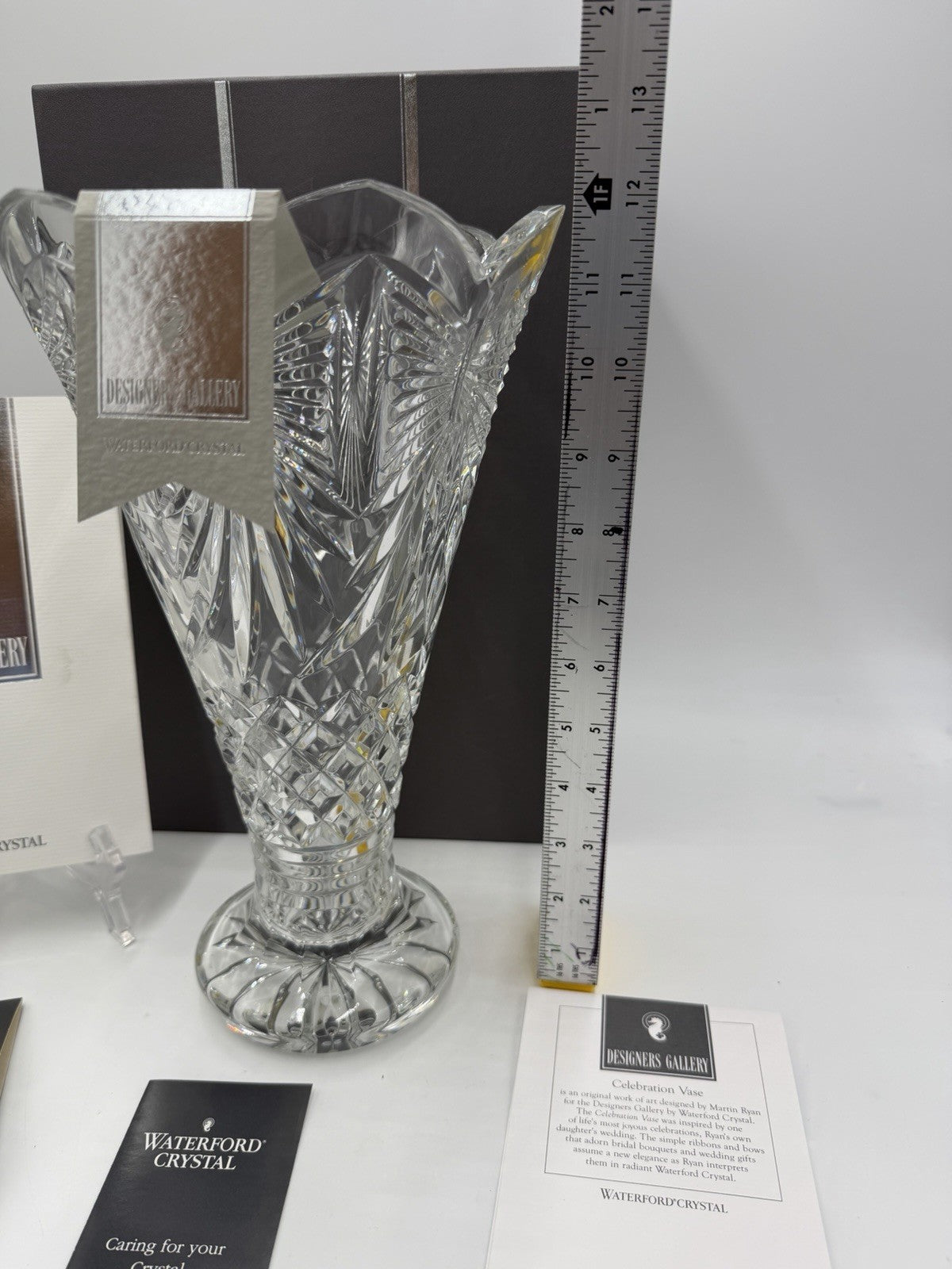 Waterford Crystal DESIGNERS Gallery Celebration Vase Martin Ryan 12”x8” Box/COA