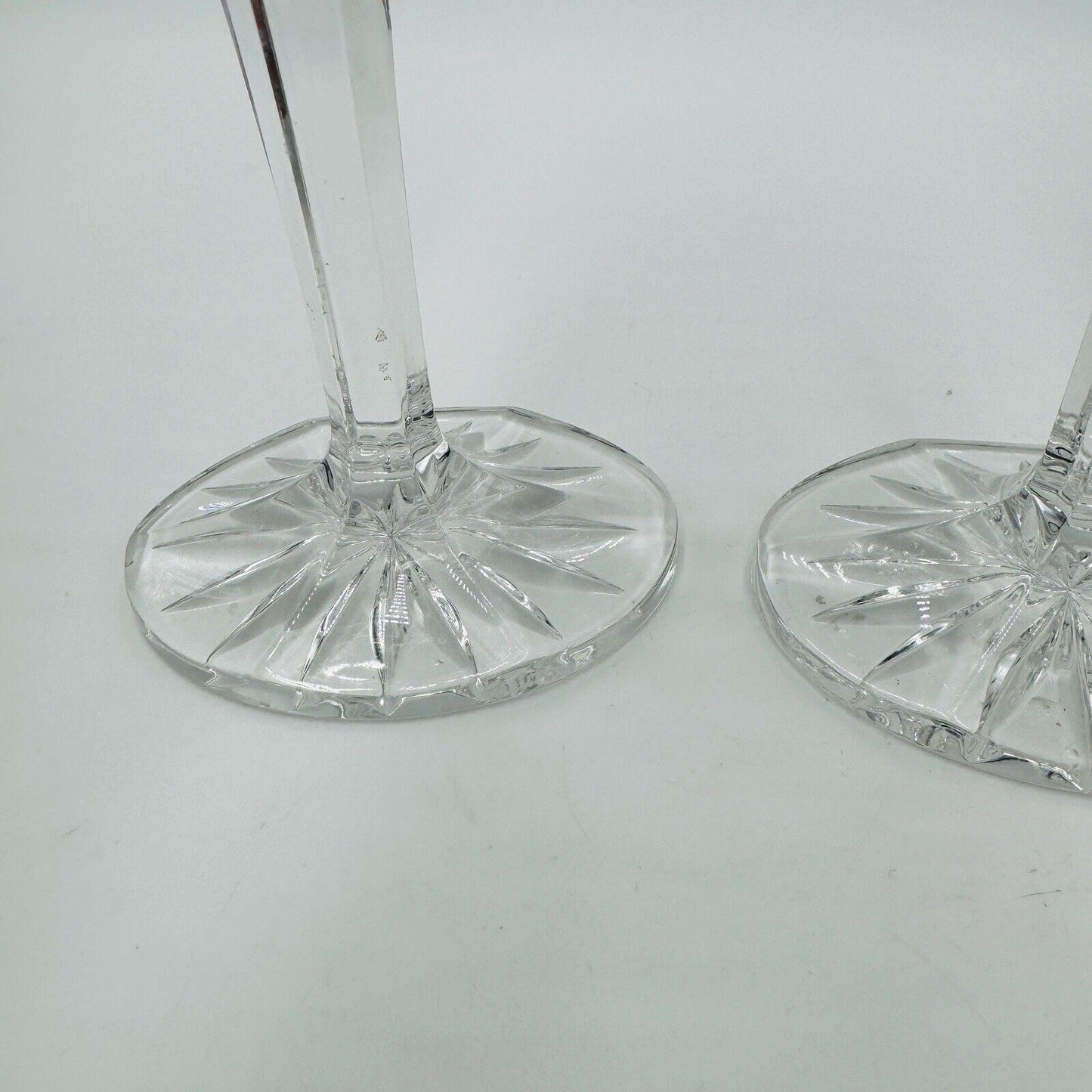 Waterford Crystal Overture Large Pair 8in Conefoot Candlesticks Vintage